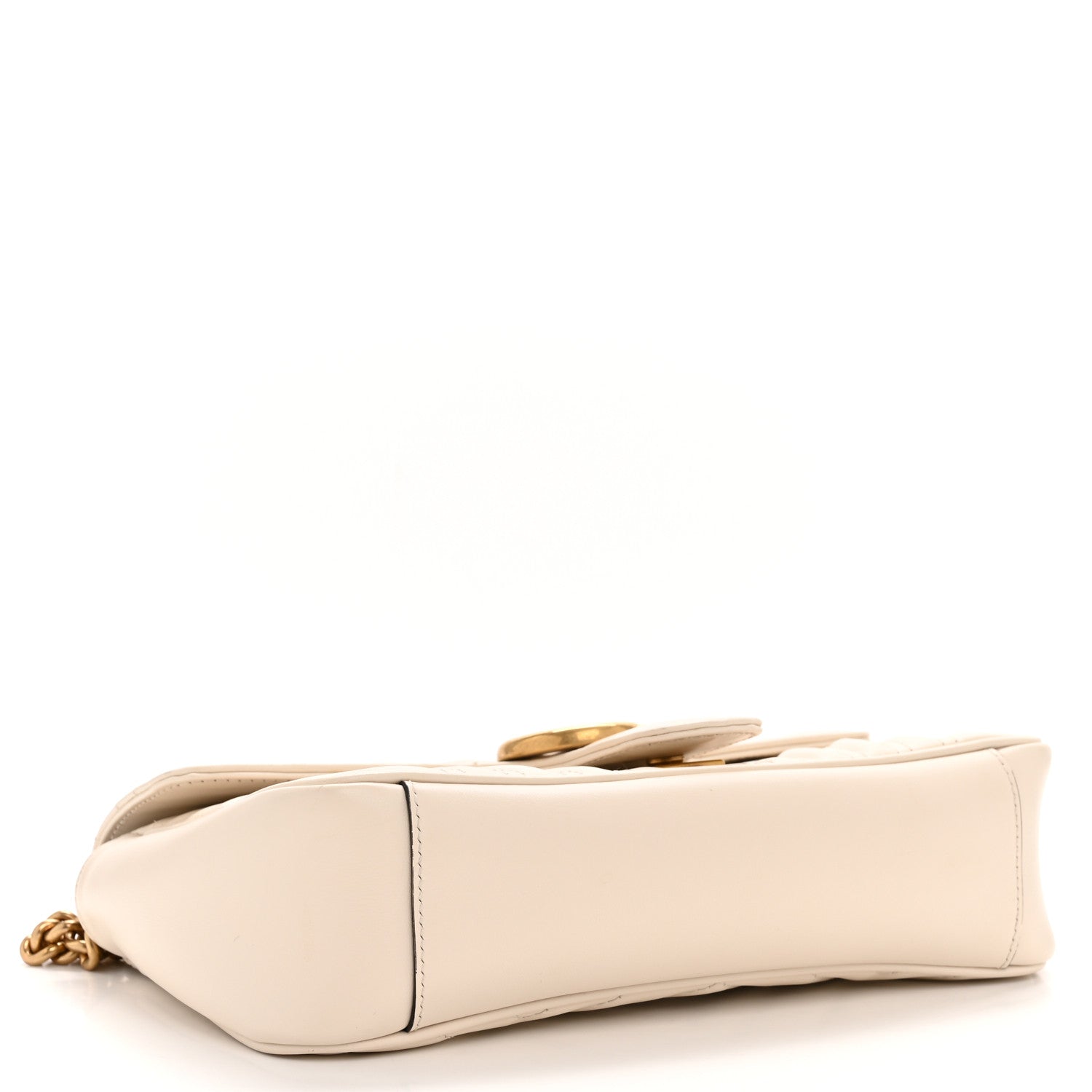 Calfskin Matelasse Small GG Marmont Shoulder Bag White