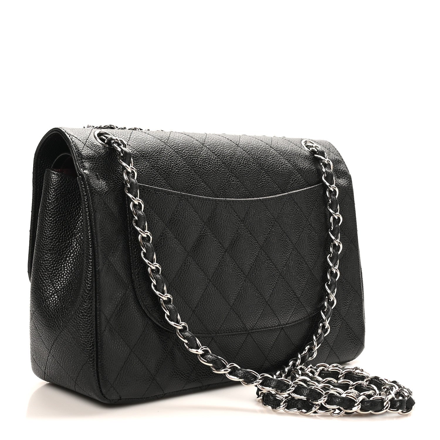 Caviar Quilted Jumbo Double Flap Black