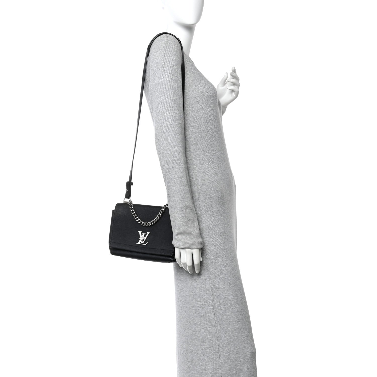 Calfskin Lockme II Chain Bag BB Black
