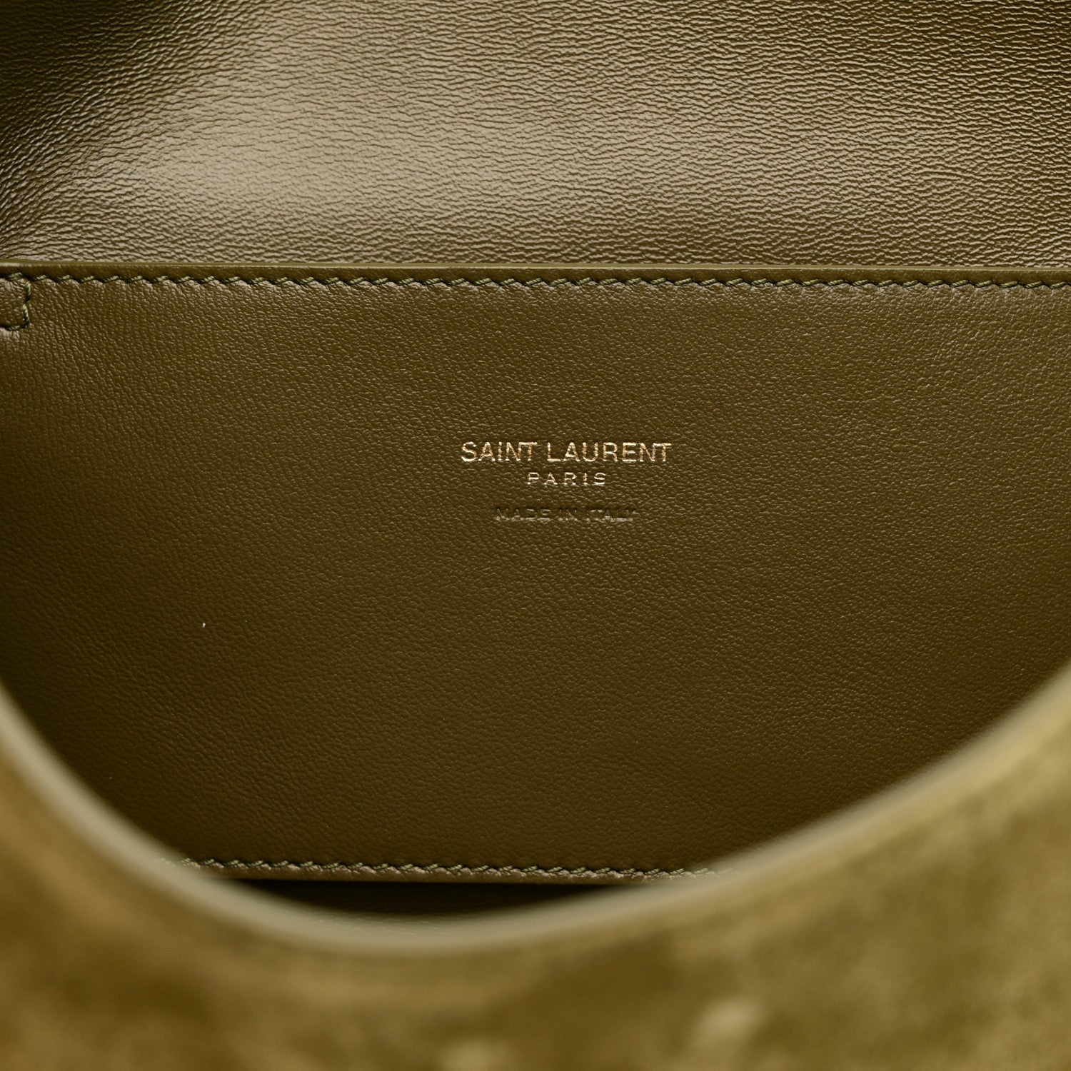 Smooth Calfskin Suede Small Reversible Monogram Kate Satchel Loden Green