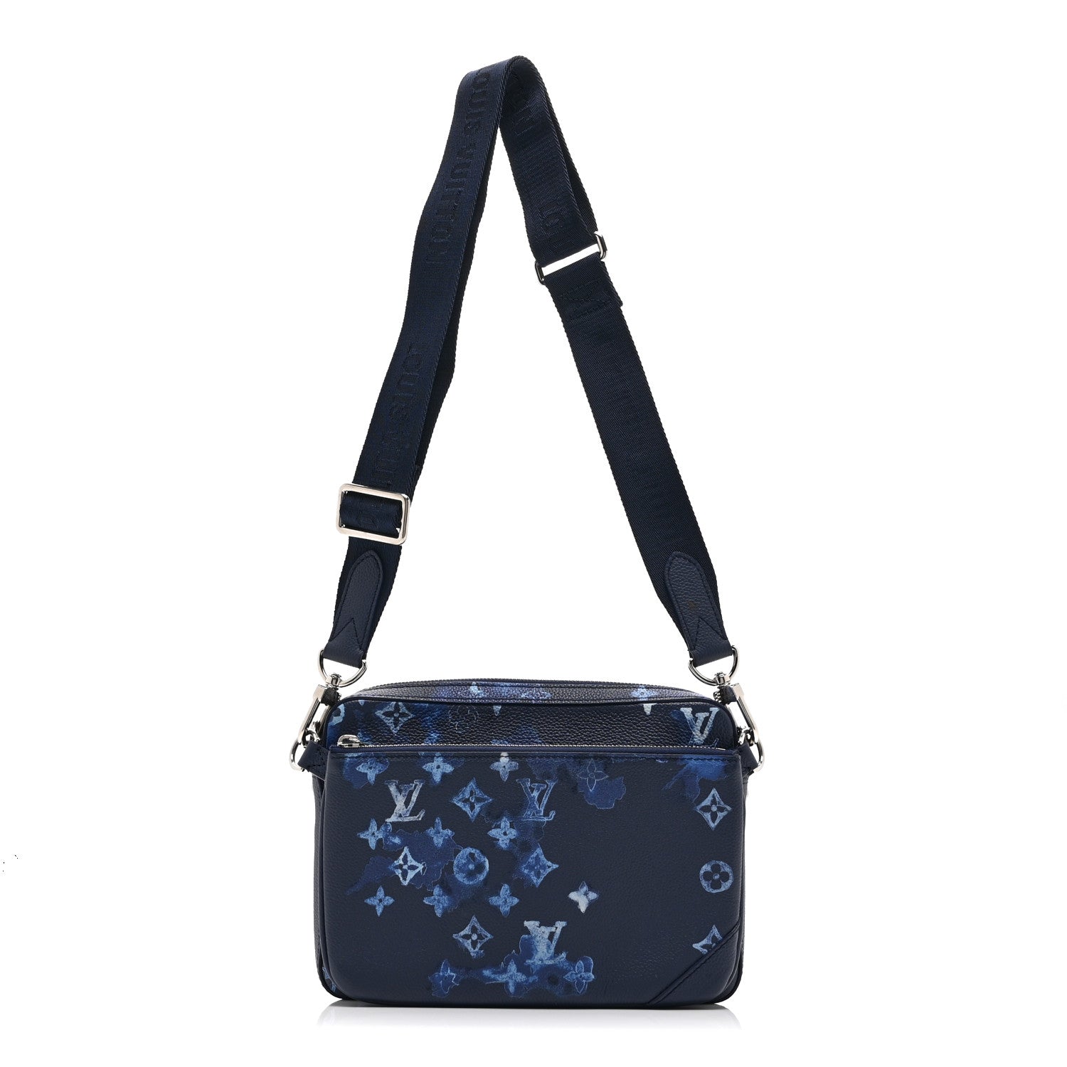 Monogram Ink Watercolor Trio Messenger Bag Blue