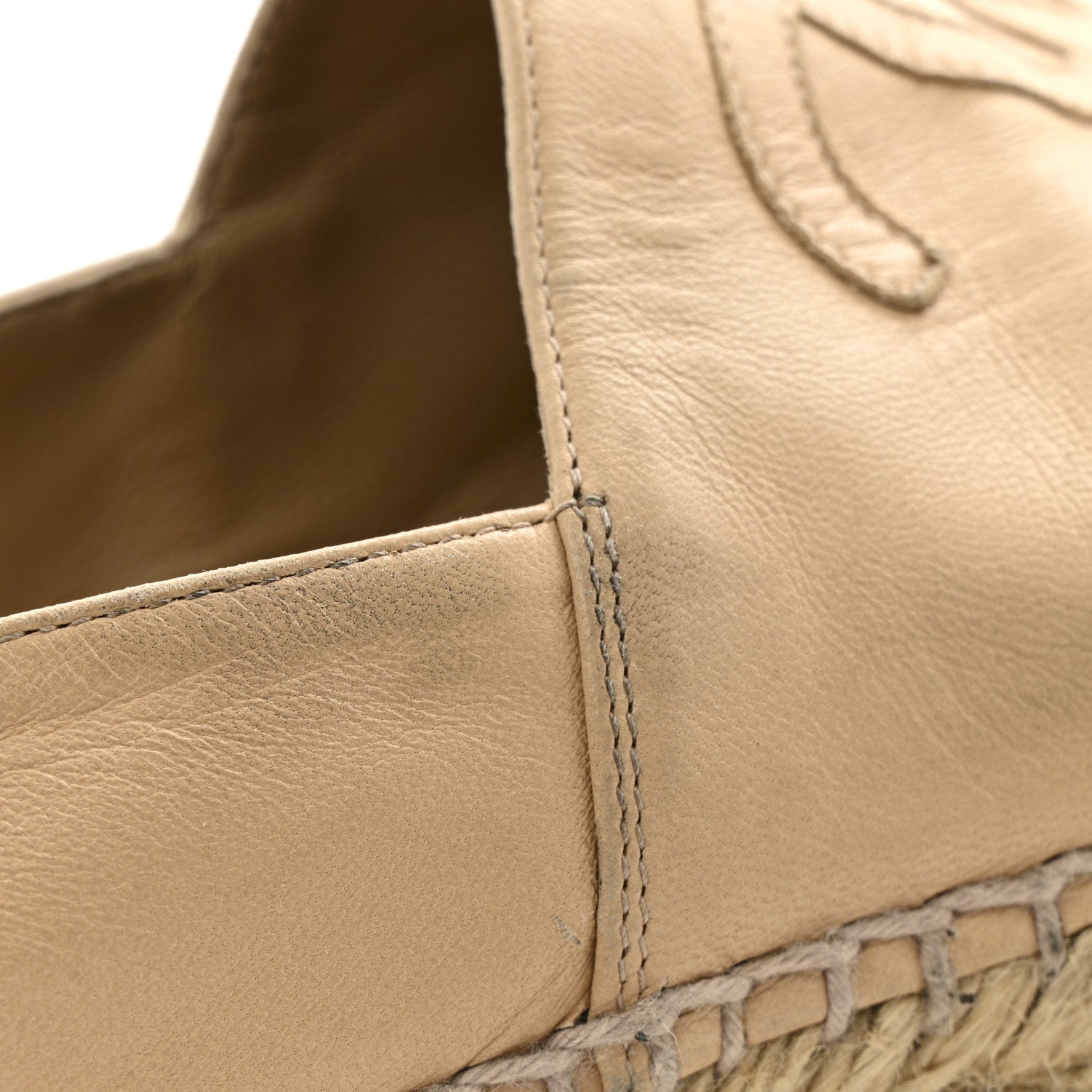 Lambskin CC Espadrilles 37 Beige Black