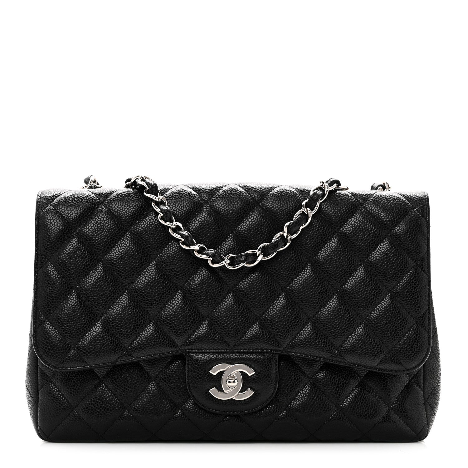 Caviar Quilted Jumbo Single Flap Black
