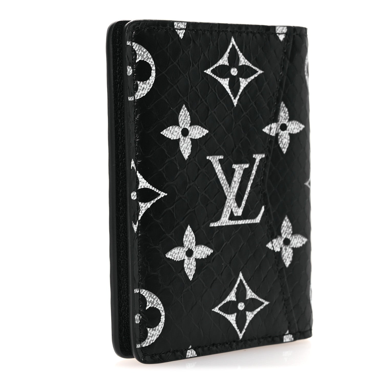 Snakeskin Monogram Carbone Pocket Organizer NM Black