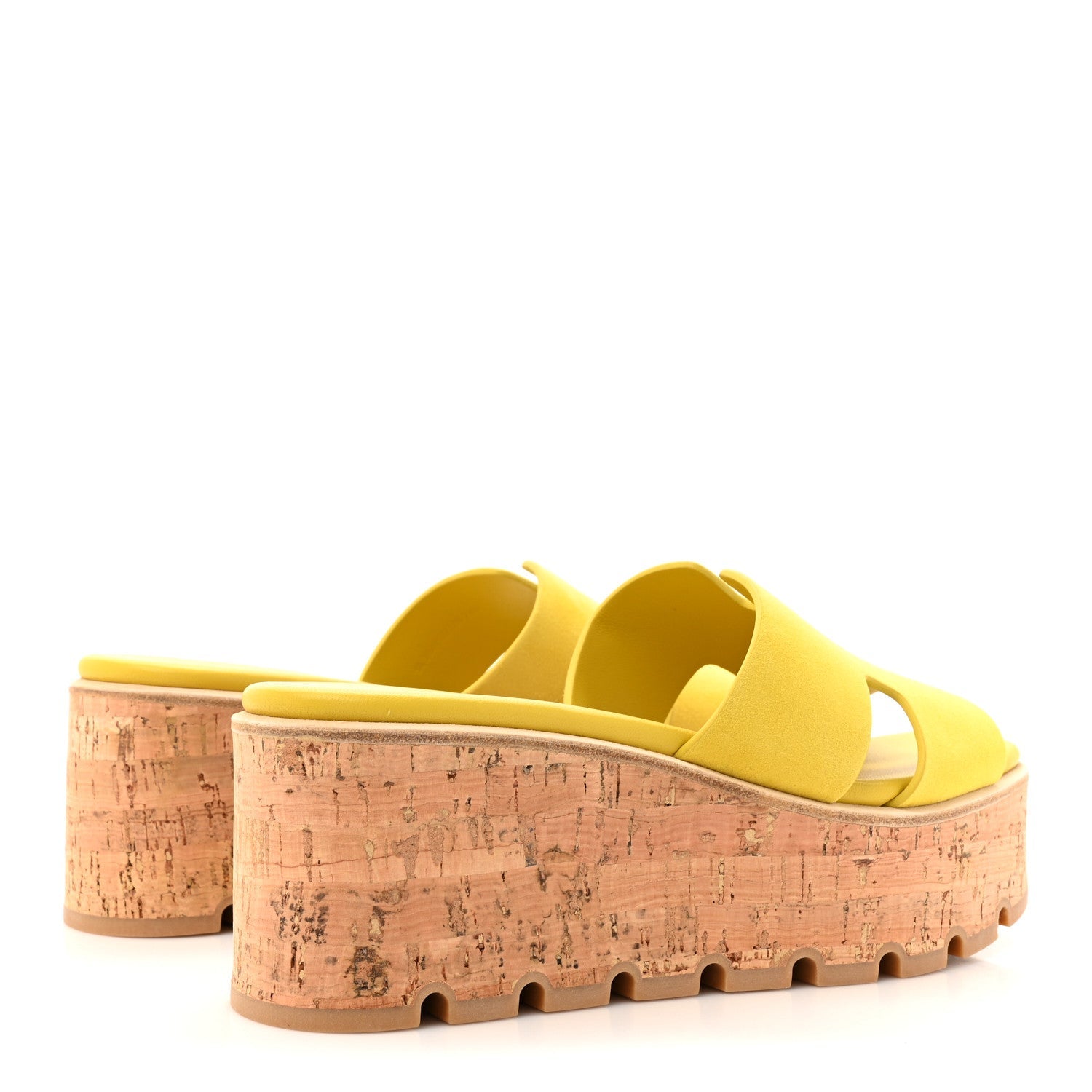 Suede Goatskin Cork Eze 30 Sandals 39 Jaune Citron