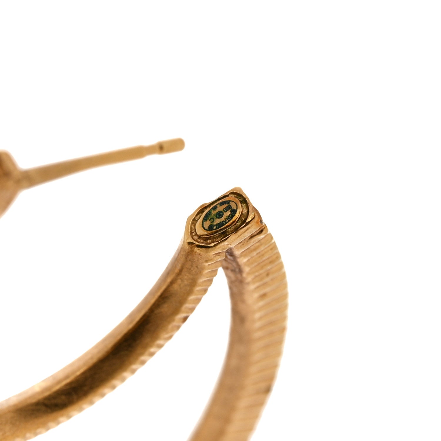 Crystal CC Drop Hoop Earrings Gold
