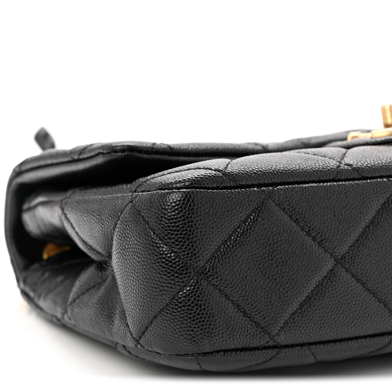Caviar Quilted Small Funky Match Flap Black