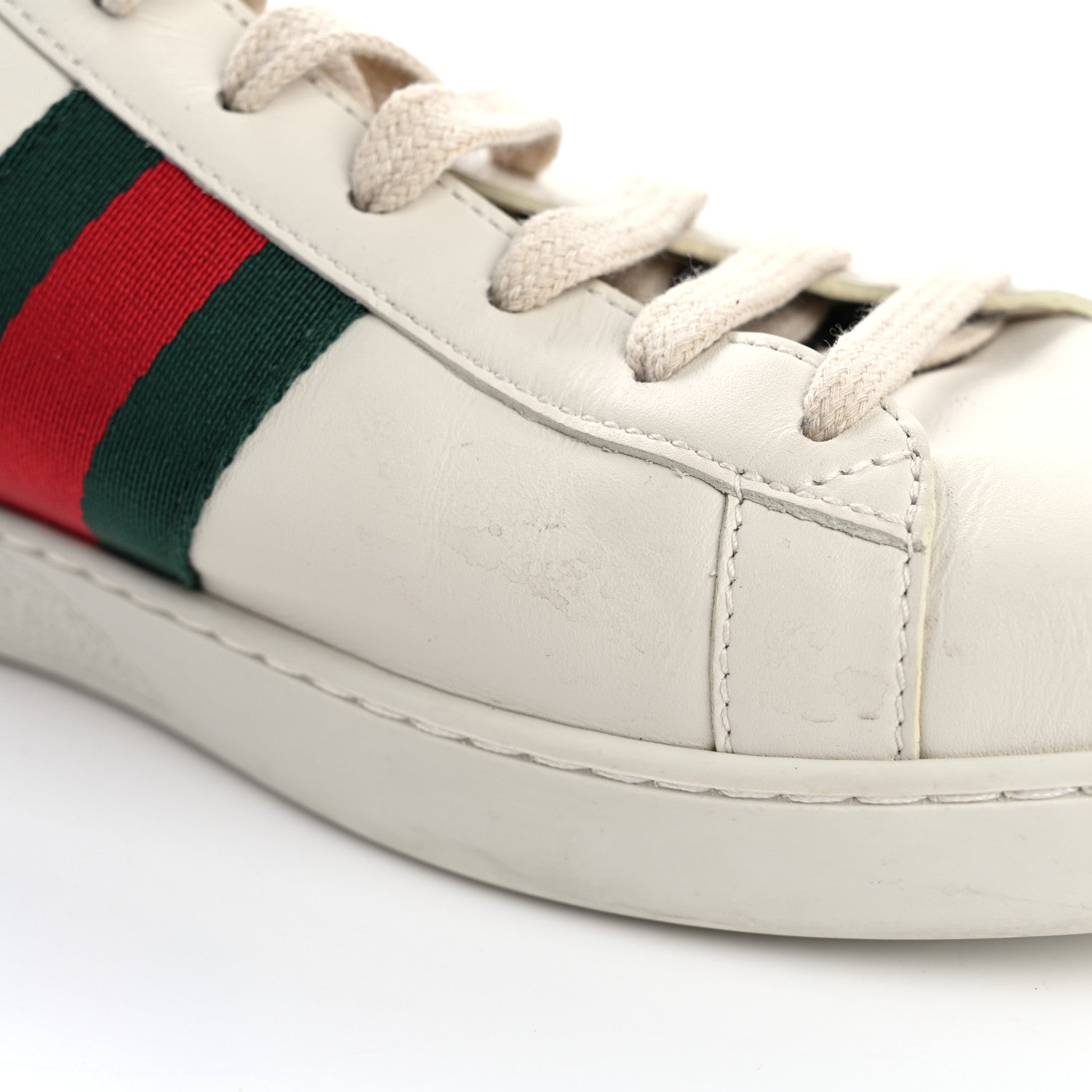 X SEGA Calfskin Ayers Web Guccy Womens Ace Sneakers 39.5 White