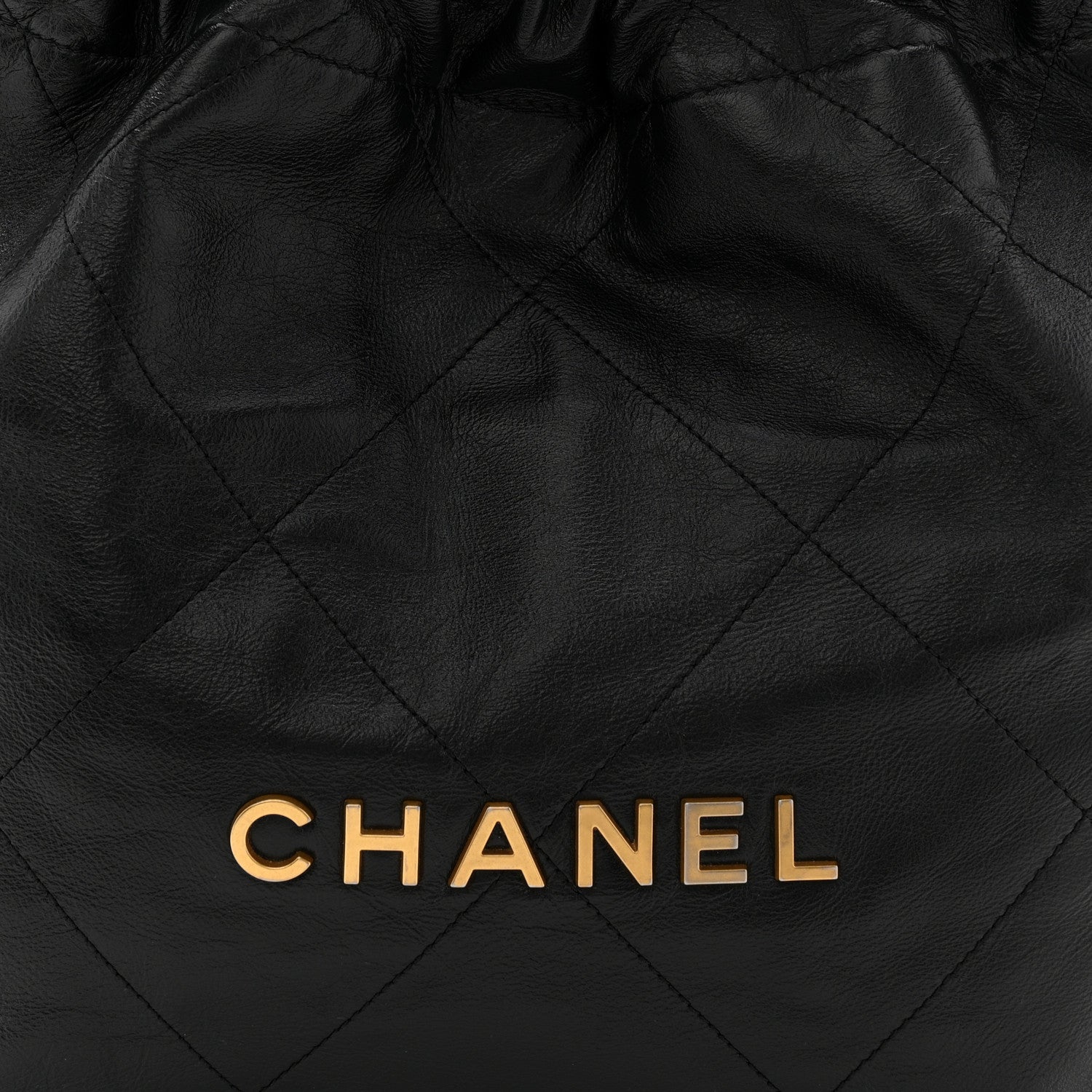 Shiny Calfskin Quilted Small Chanel 22 Black