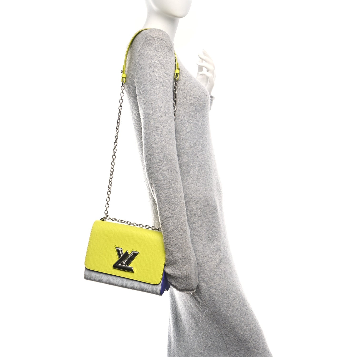 Epi Twist Shoulder Bag MM Purple Yellow Grey