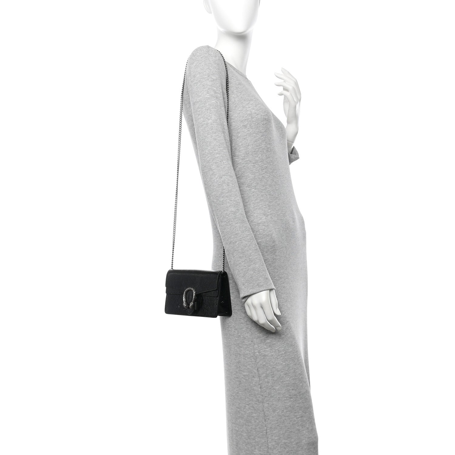Crinkled Patent Mini Dionysus Shoulder Bag Black