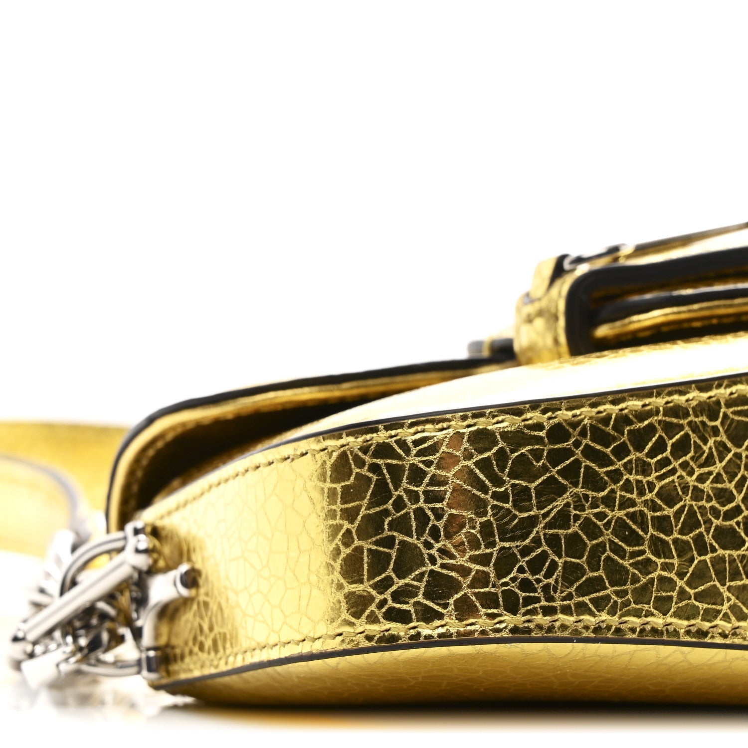 Metallic Calfskin Mini Horsebit 1955 Asymmetric Shoulder Bag Gold