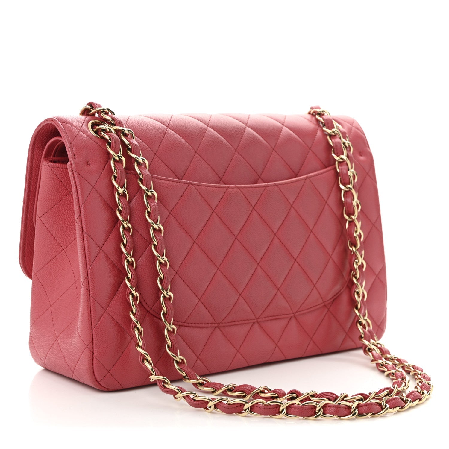Caviar Quilted Jumbo Double Flap Pink