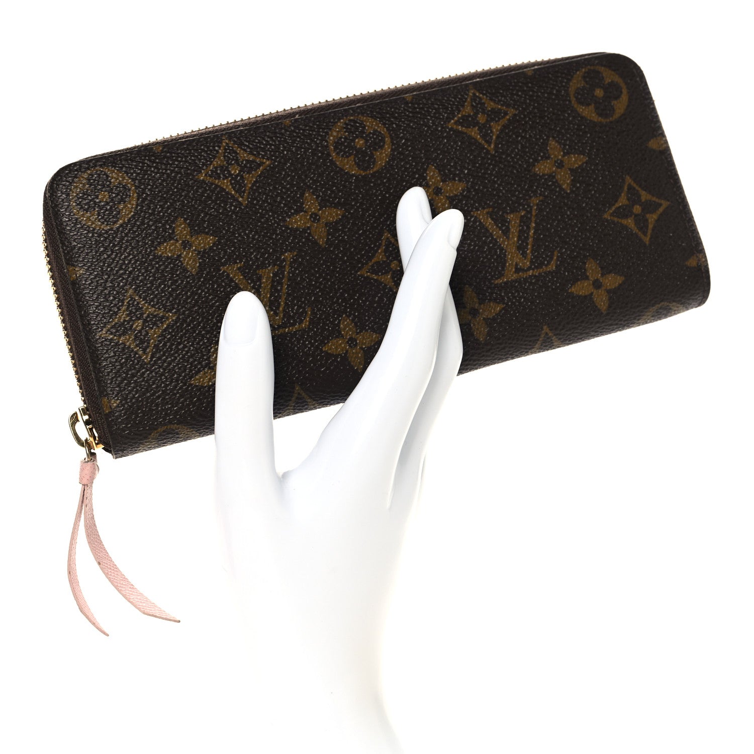 Monogram Clemence Wallet Rose Ballerine