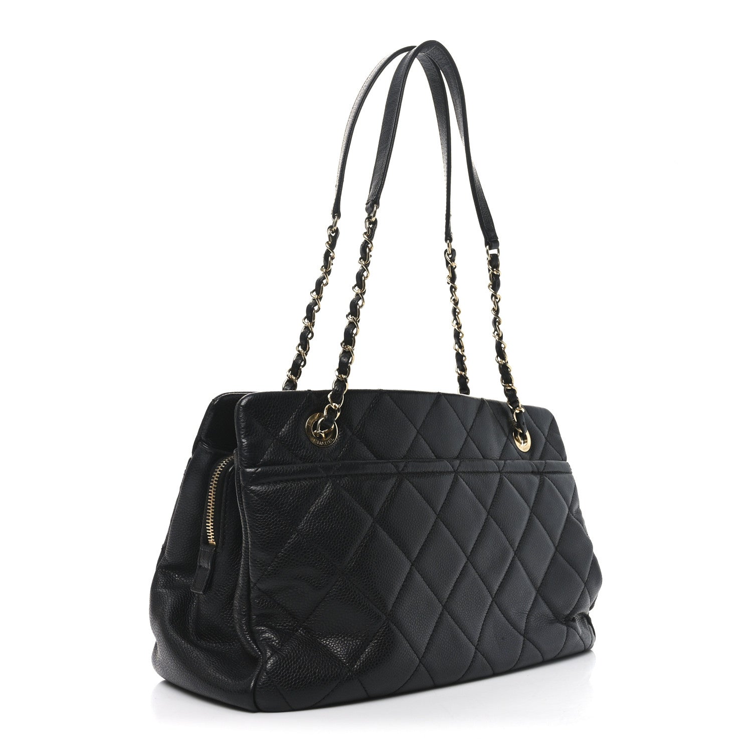 Caviar Quilted Timeless CC Soft Tote Black