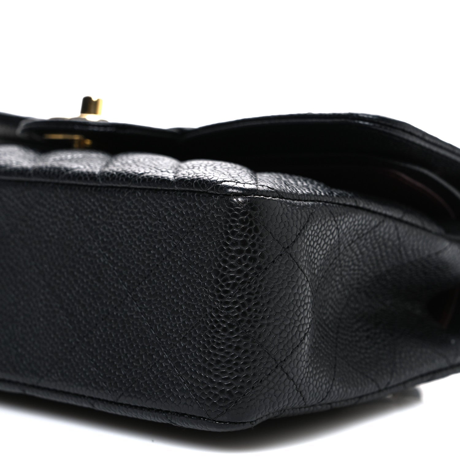 Caviar Quilted Small Double Flap Black