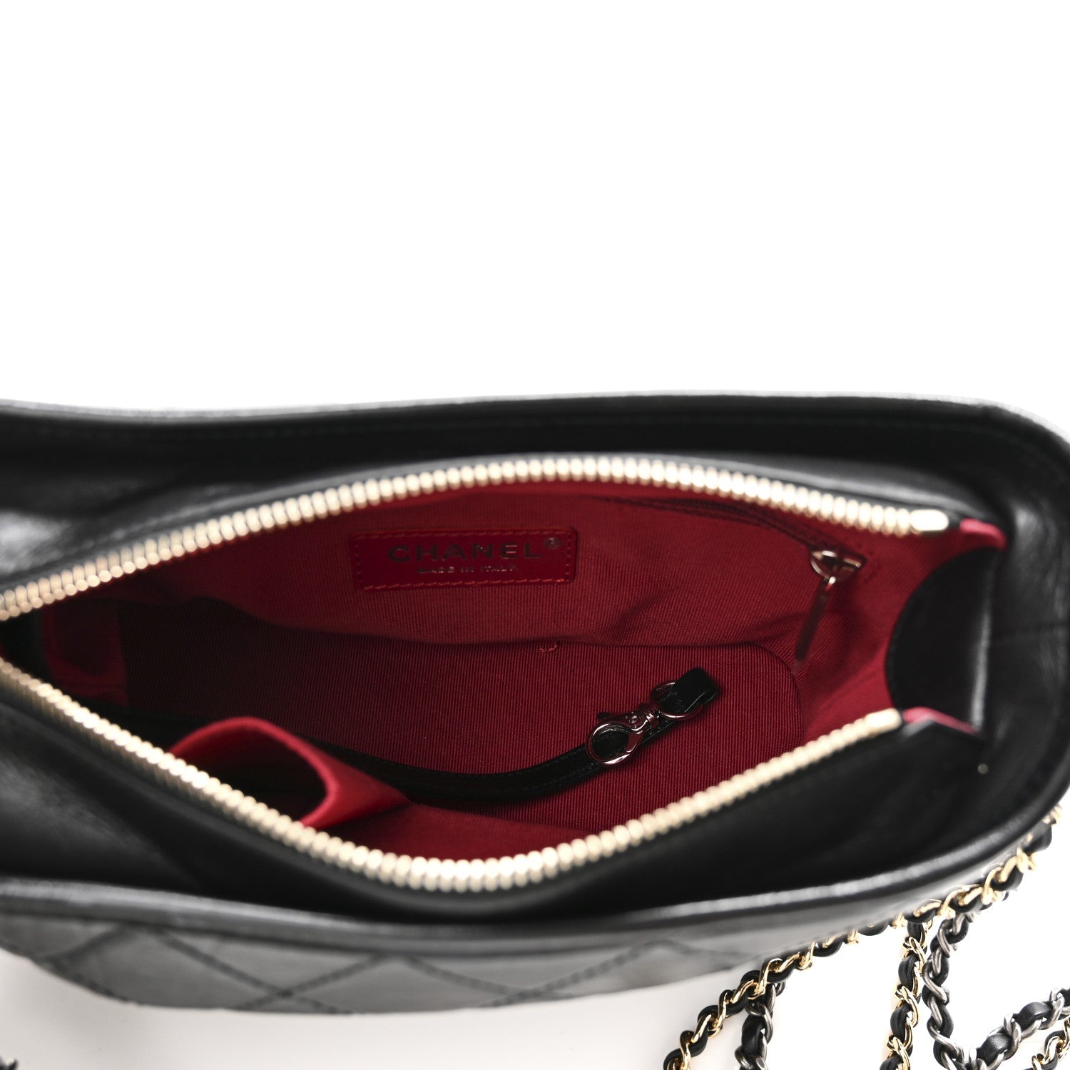 Aged Calfskin Quilted Small Gabrielle Hobo Black