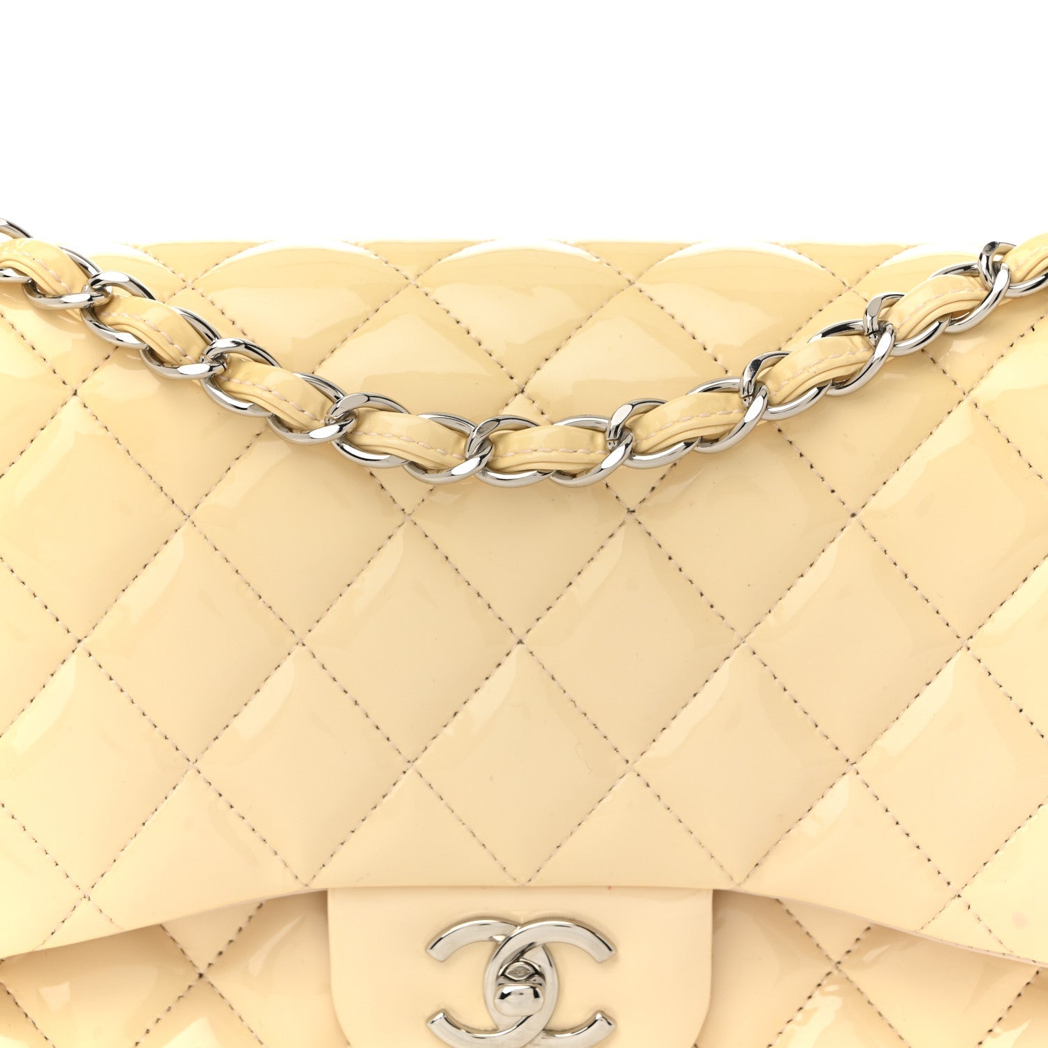 Patent Quilted Jumbo Double Flap Light Pink