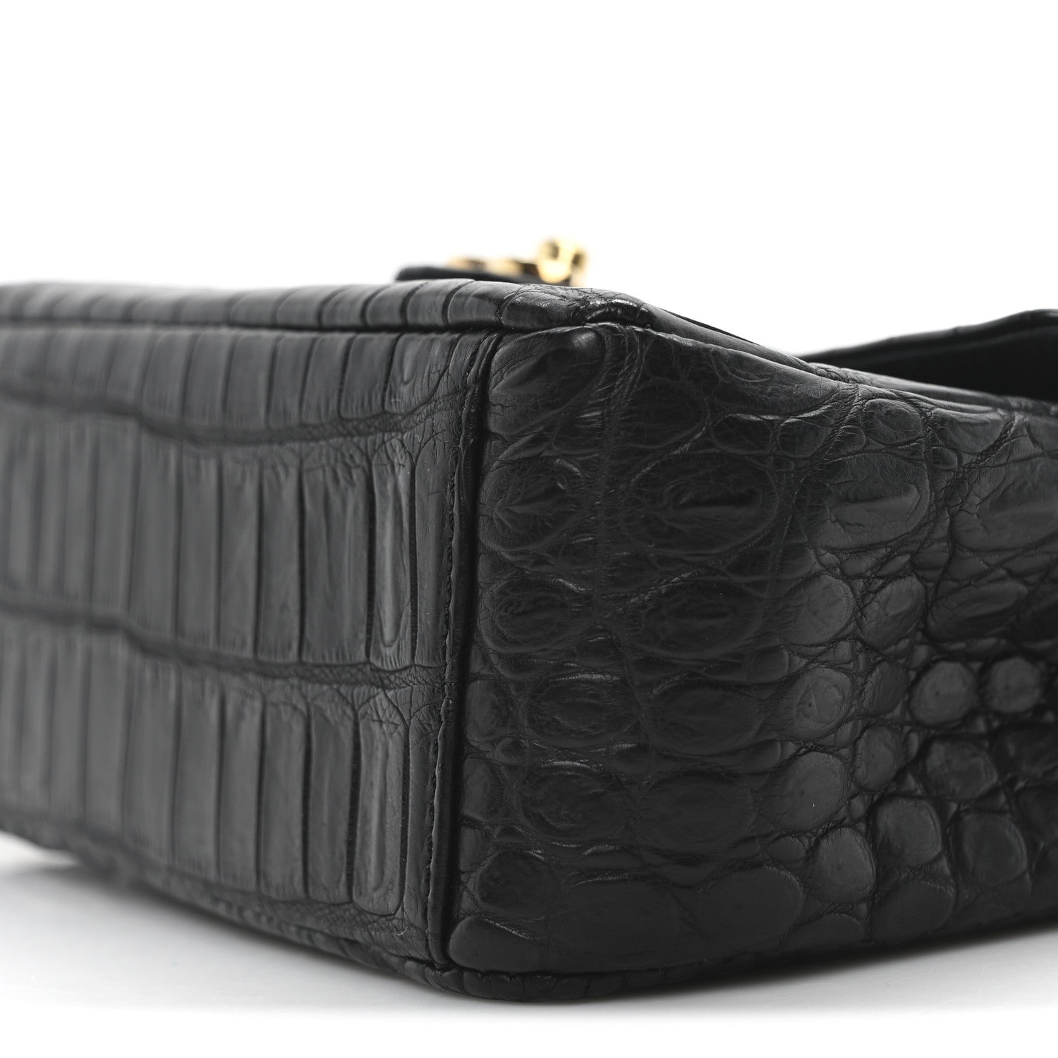 Matte Alligator Mini Square Flap Black