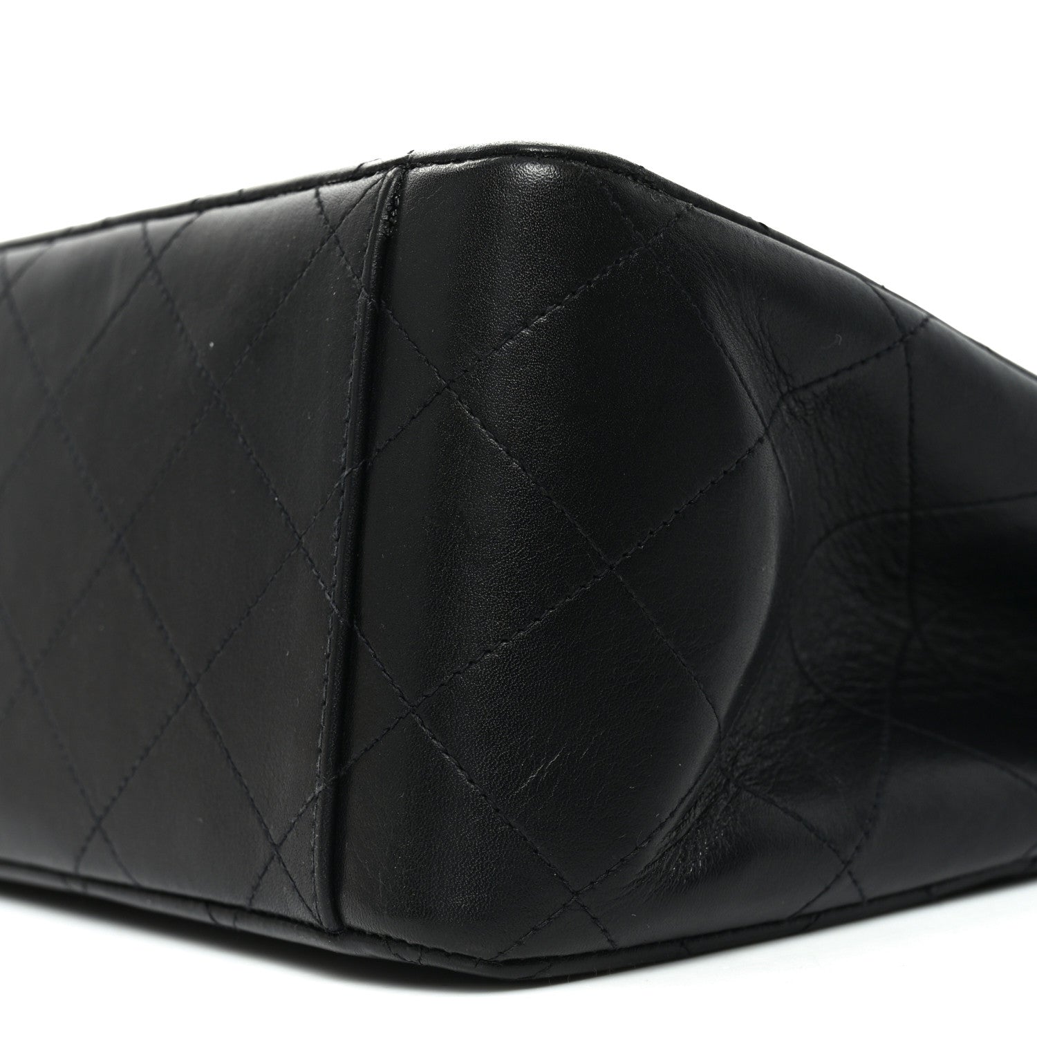 Lambskin Quilted XL Jumbo Single Flap Black