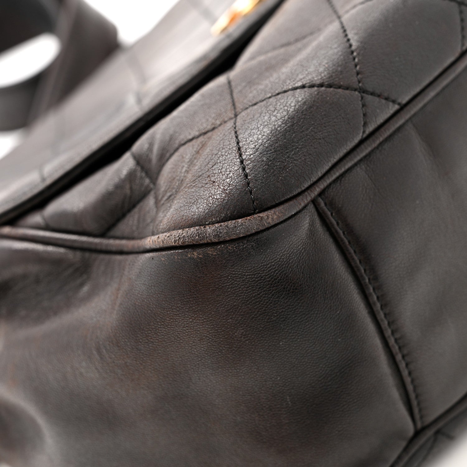 Lambskin Quilted Flap Shoulder Bag Black