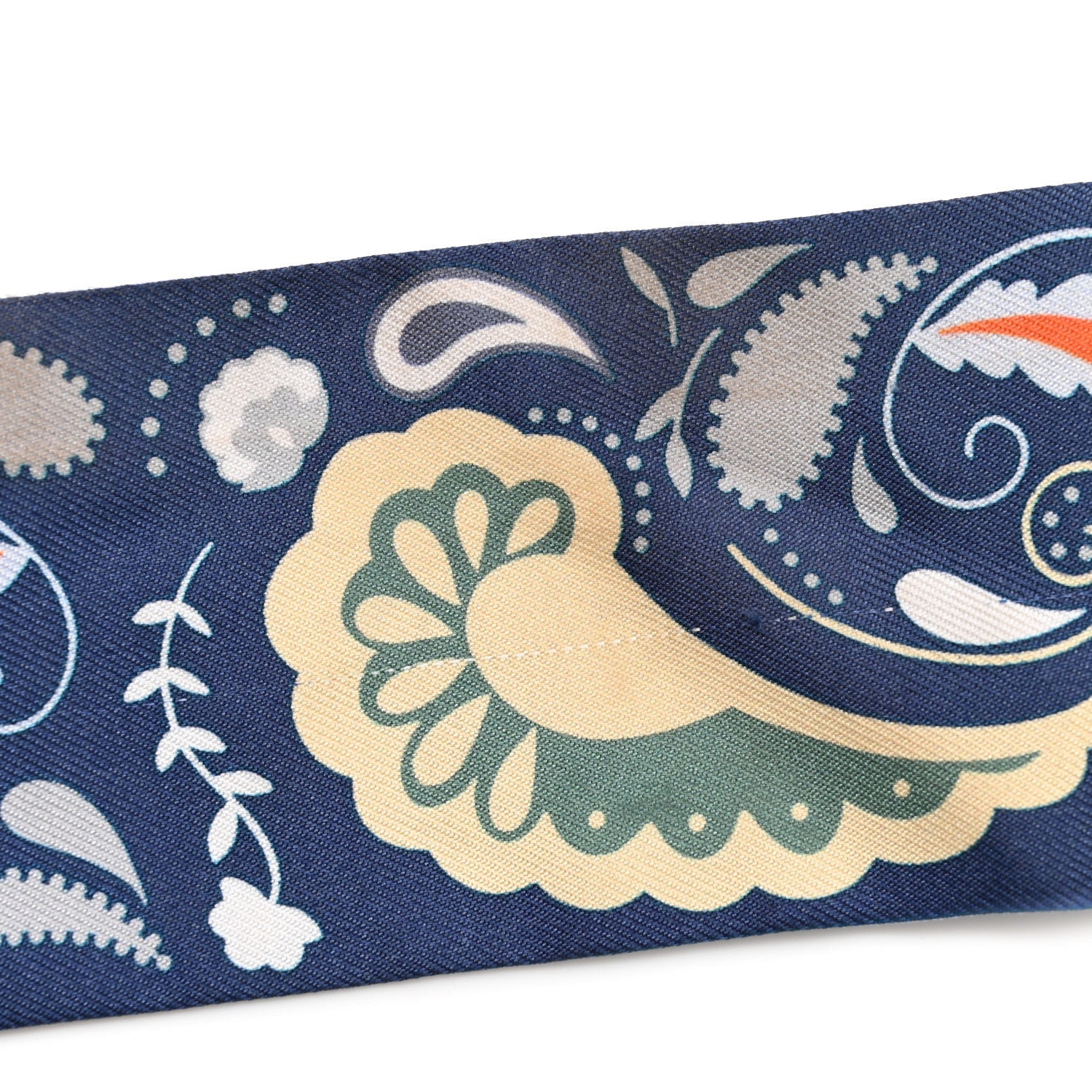 Silk Guepards Bandana Twilly Marine Clair Bleu Ciel Vert