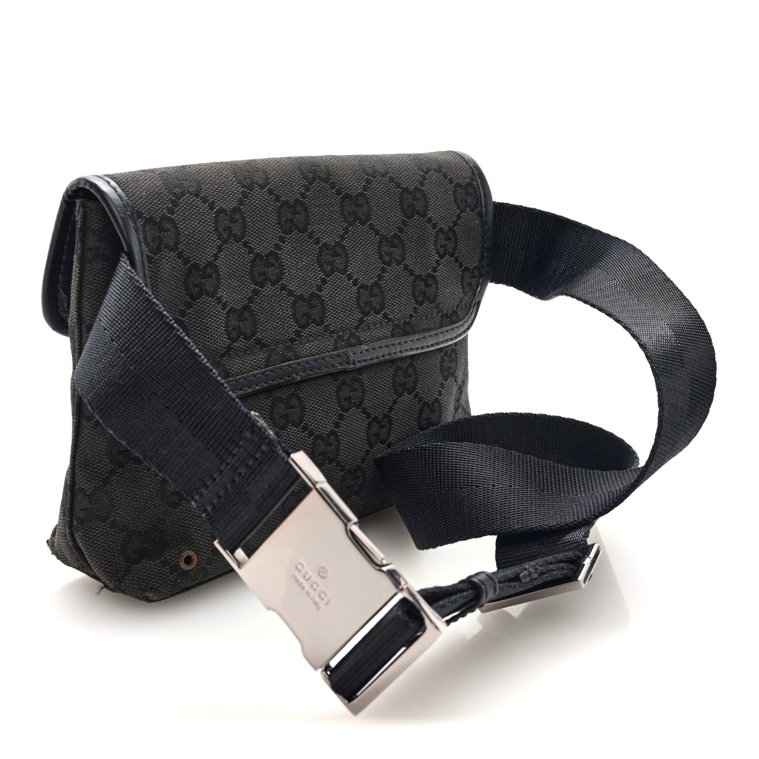 GG Monogram Web Flight Belt Bag Black