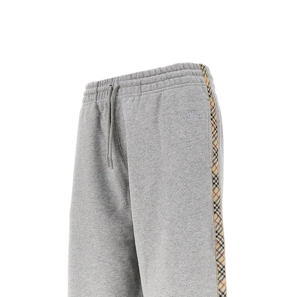 wide leg sweatpants with check details