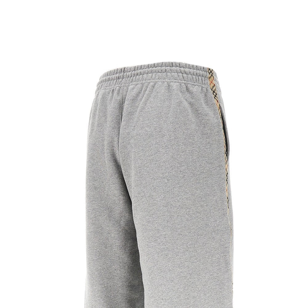 wide leg sweatpants with check details