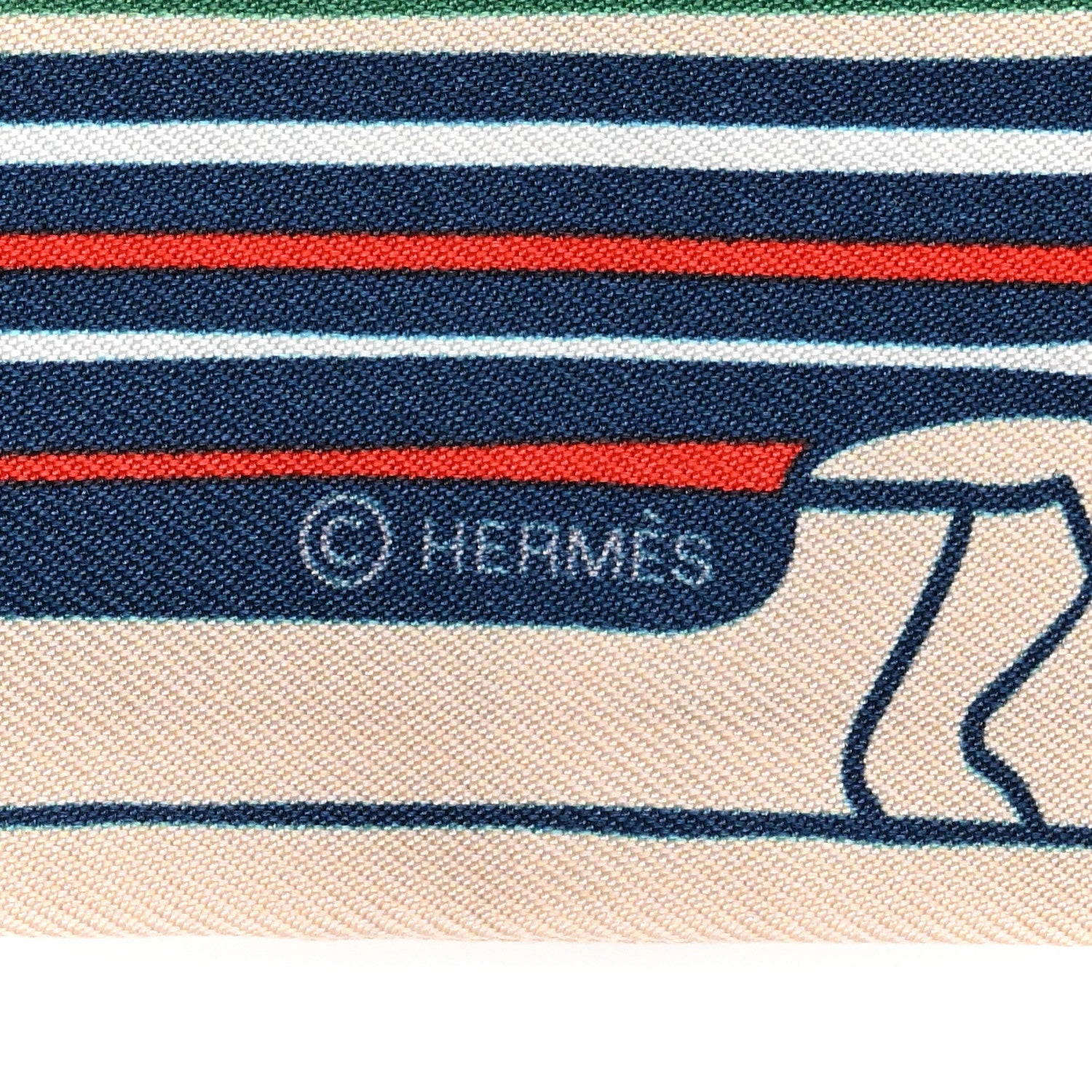 Silk Les Chiens Parisiens Twilly Creme Bleu Vert