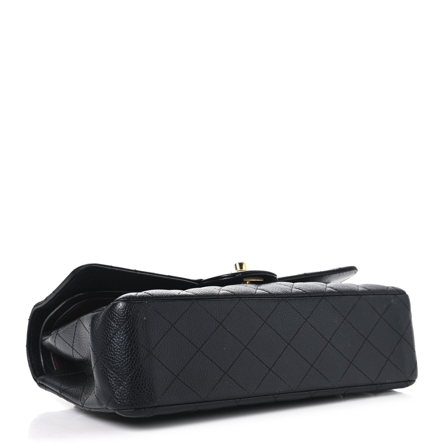 Caviar Quilted Medium Double Flap Black