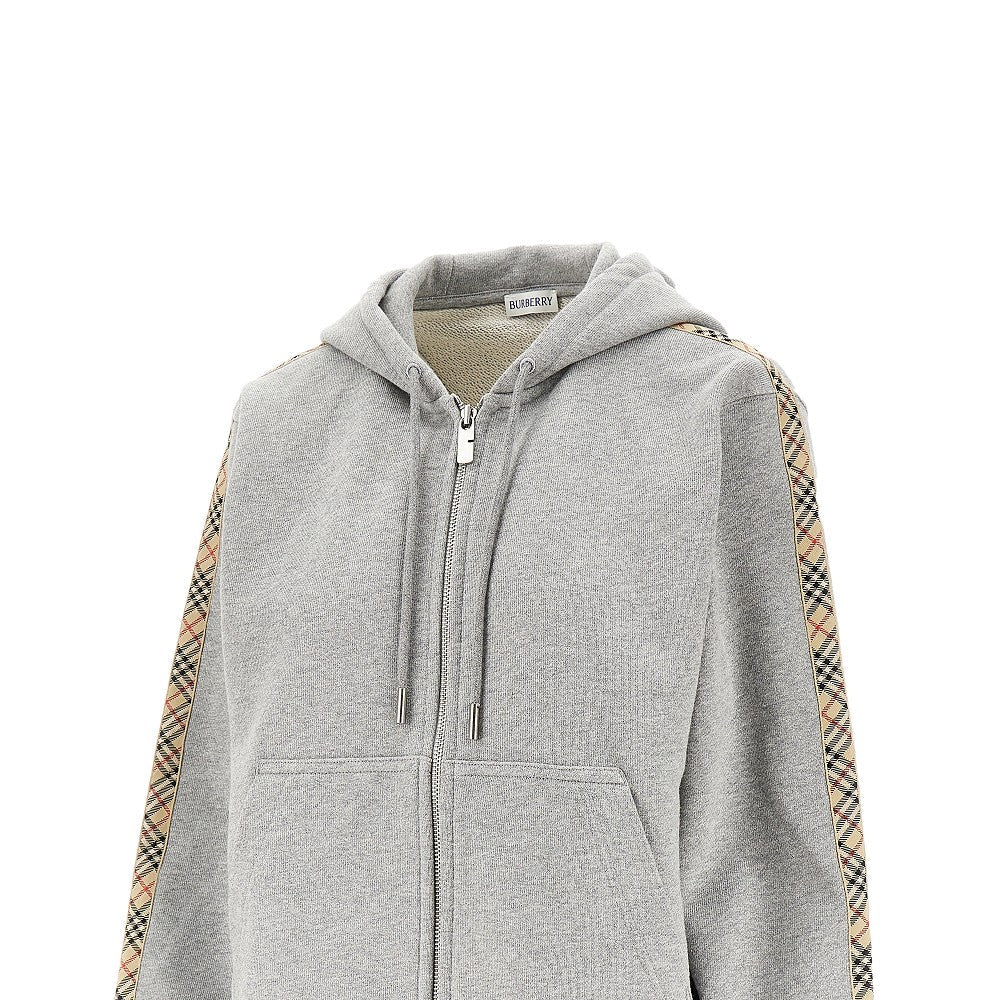 full-zip hoodie with check details