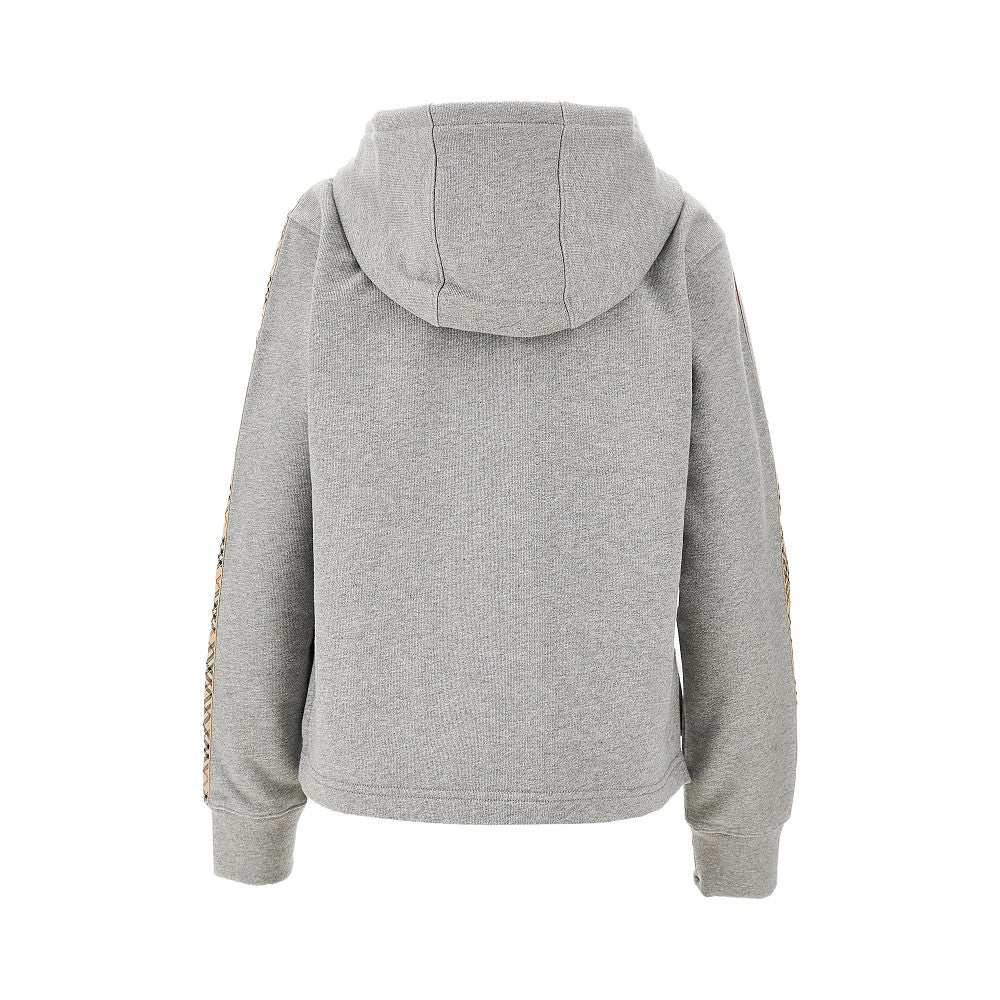 full-zip hoodie with check details