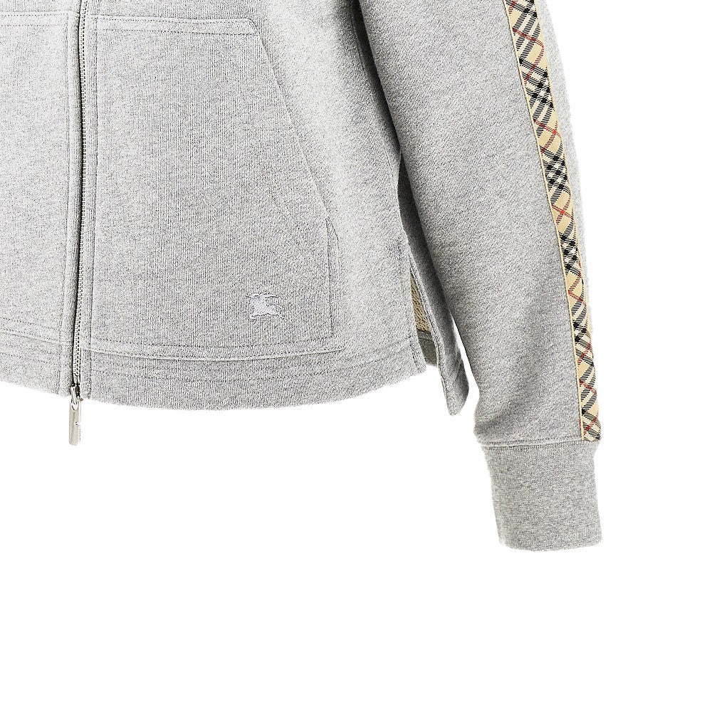 full-zip hoodie with check details