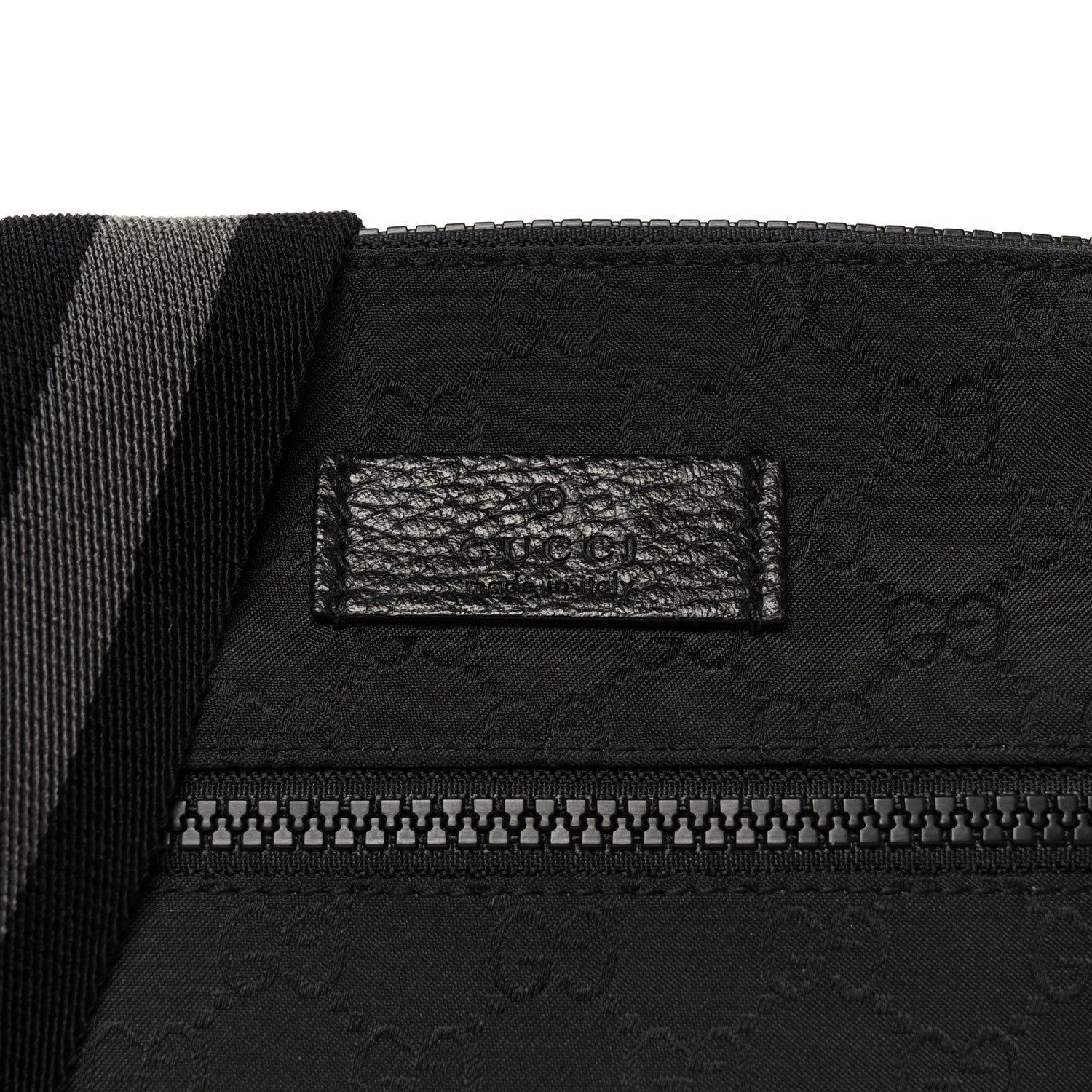 Nylon Monogram Mini Flat Messenger Bag Black