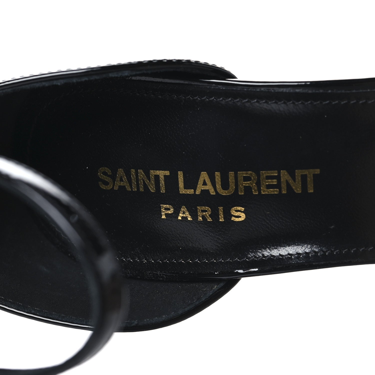 Patent Calfskin Opyum 110 Sandals 36 Black