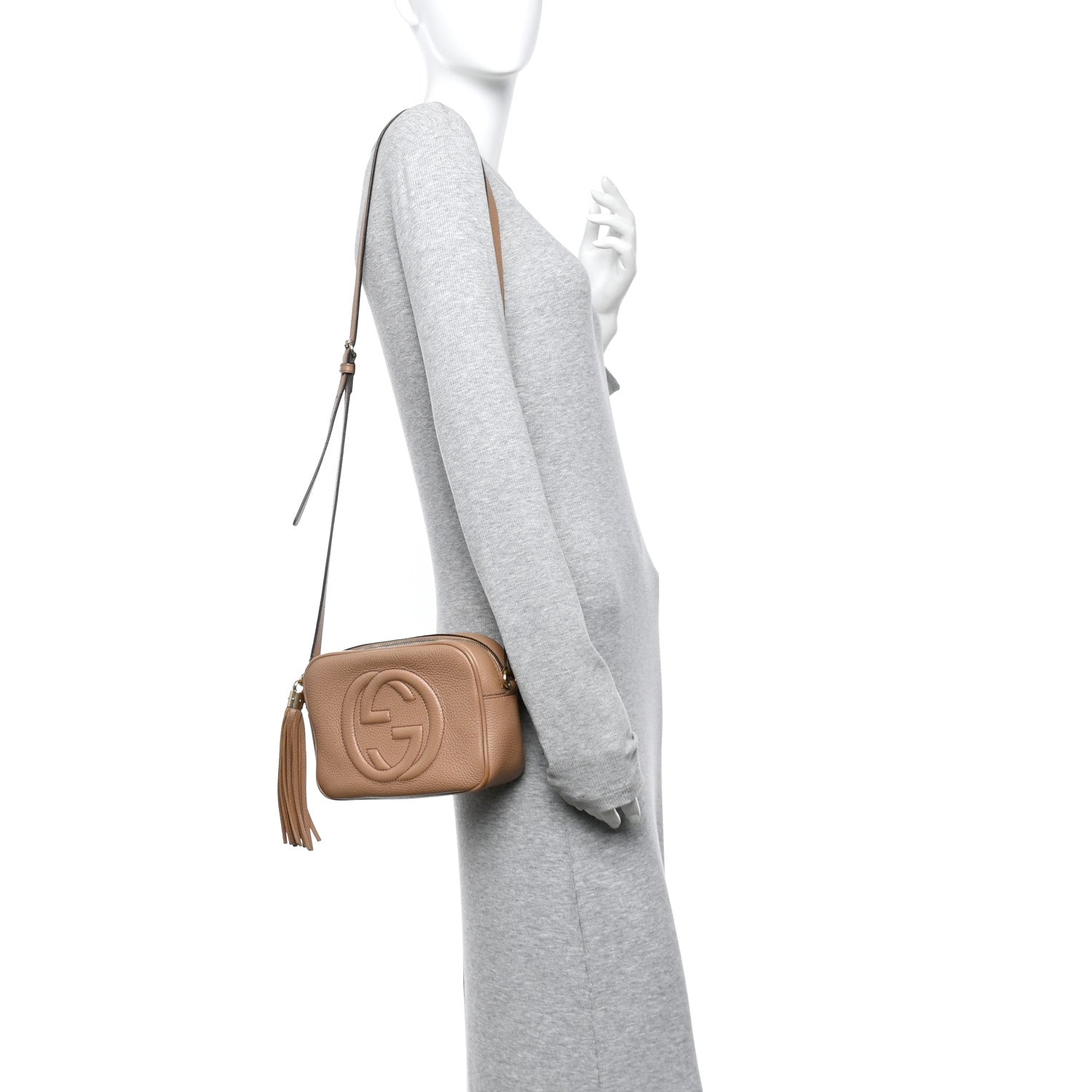 Pebbled Calfskin Small Soho Disco Bag Camelia