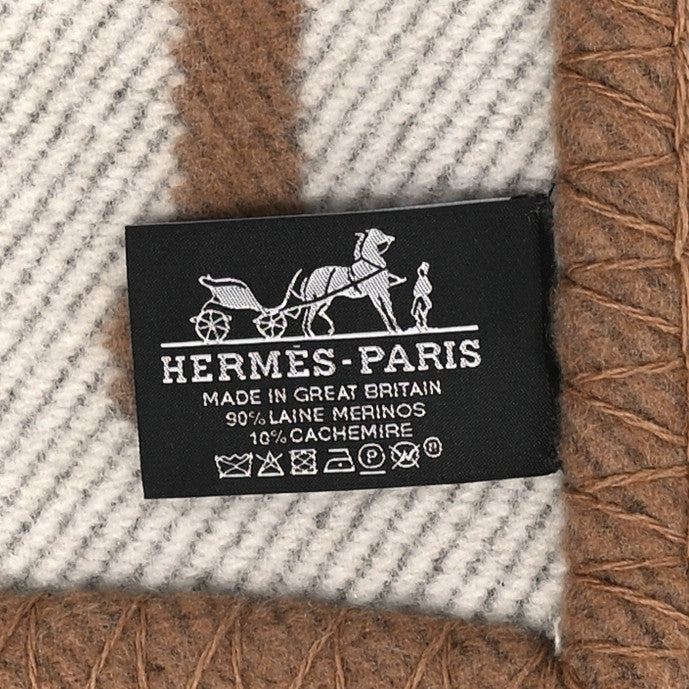 Wool Cashmere Avalon Blanket Ecru Camel