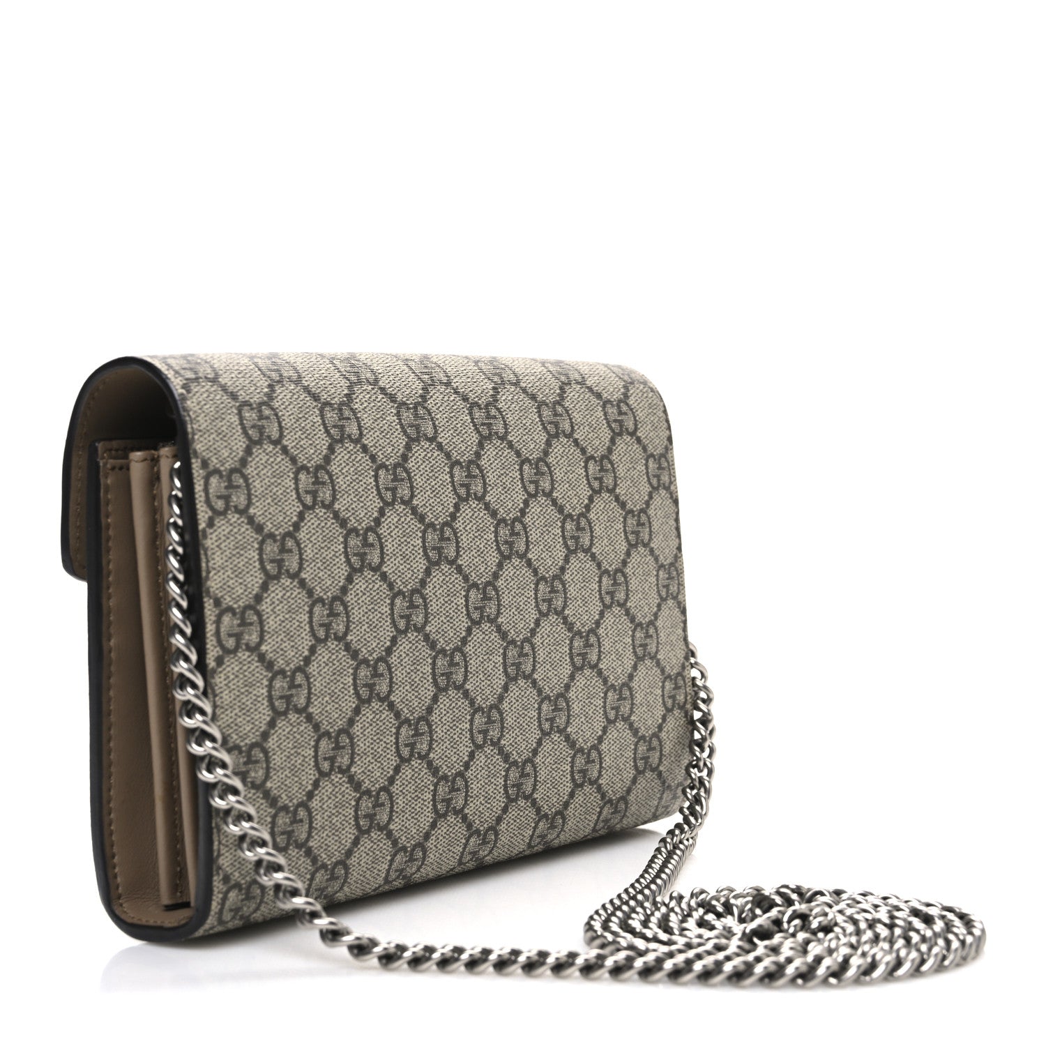GG Supreme Monogram Mini Dionysus Chain Wallet Beige Taupe