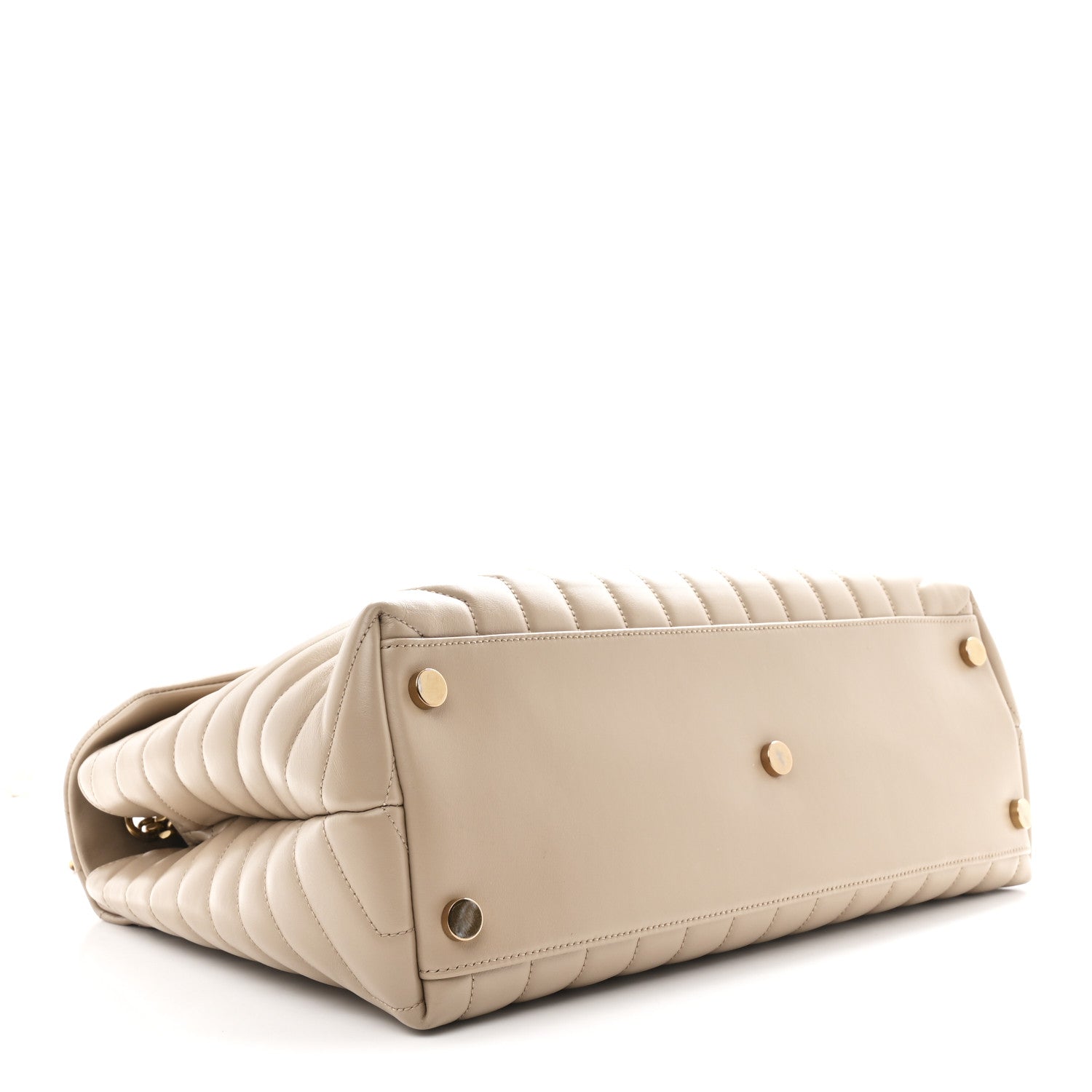 Calfskin Matelasse Large Loulou Monogram Chain Satchel Dark Beige