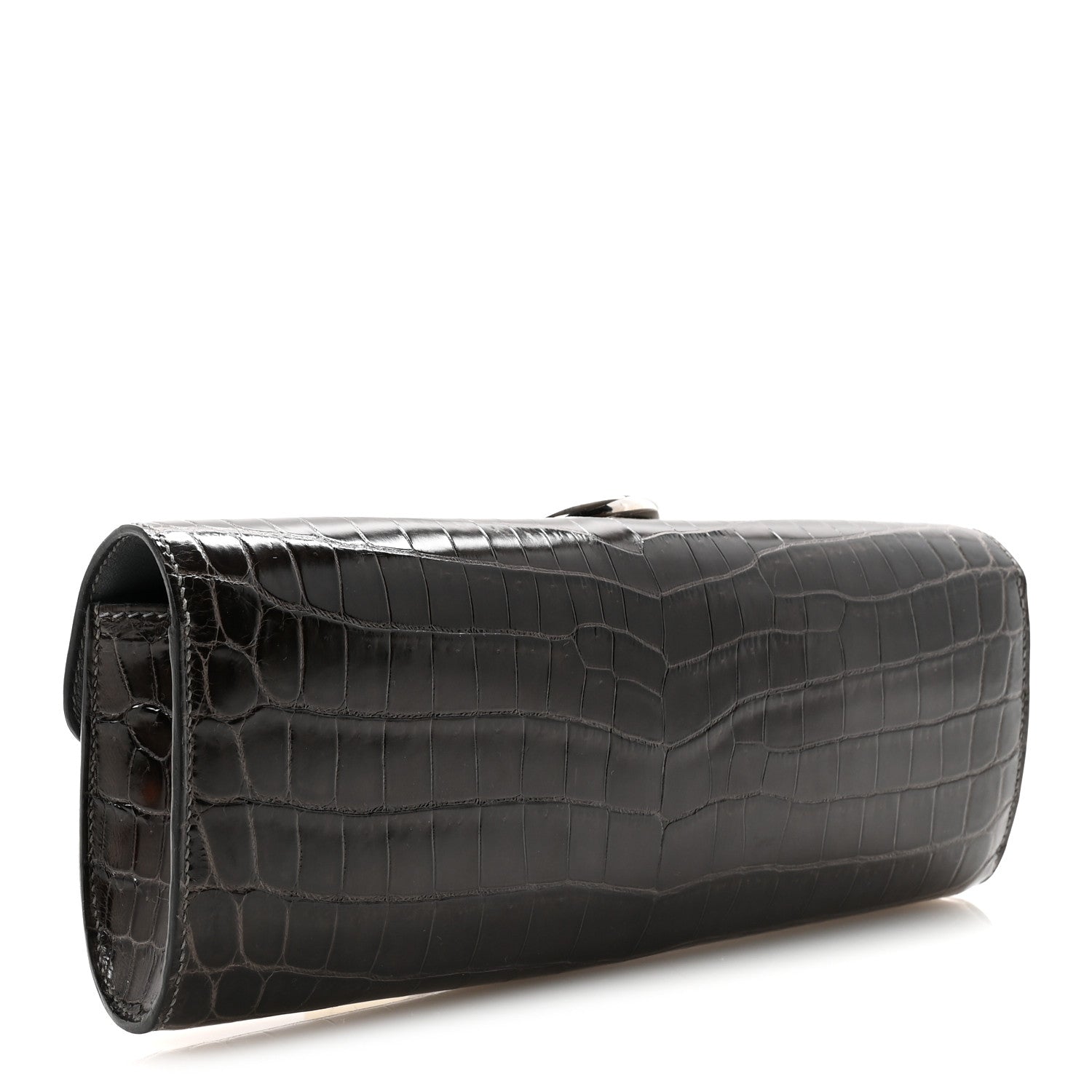 Shiny Niloticus Crocodile Egee Clutch Graphite