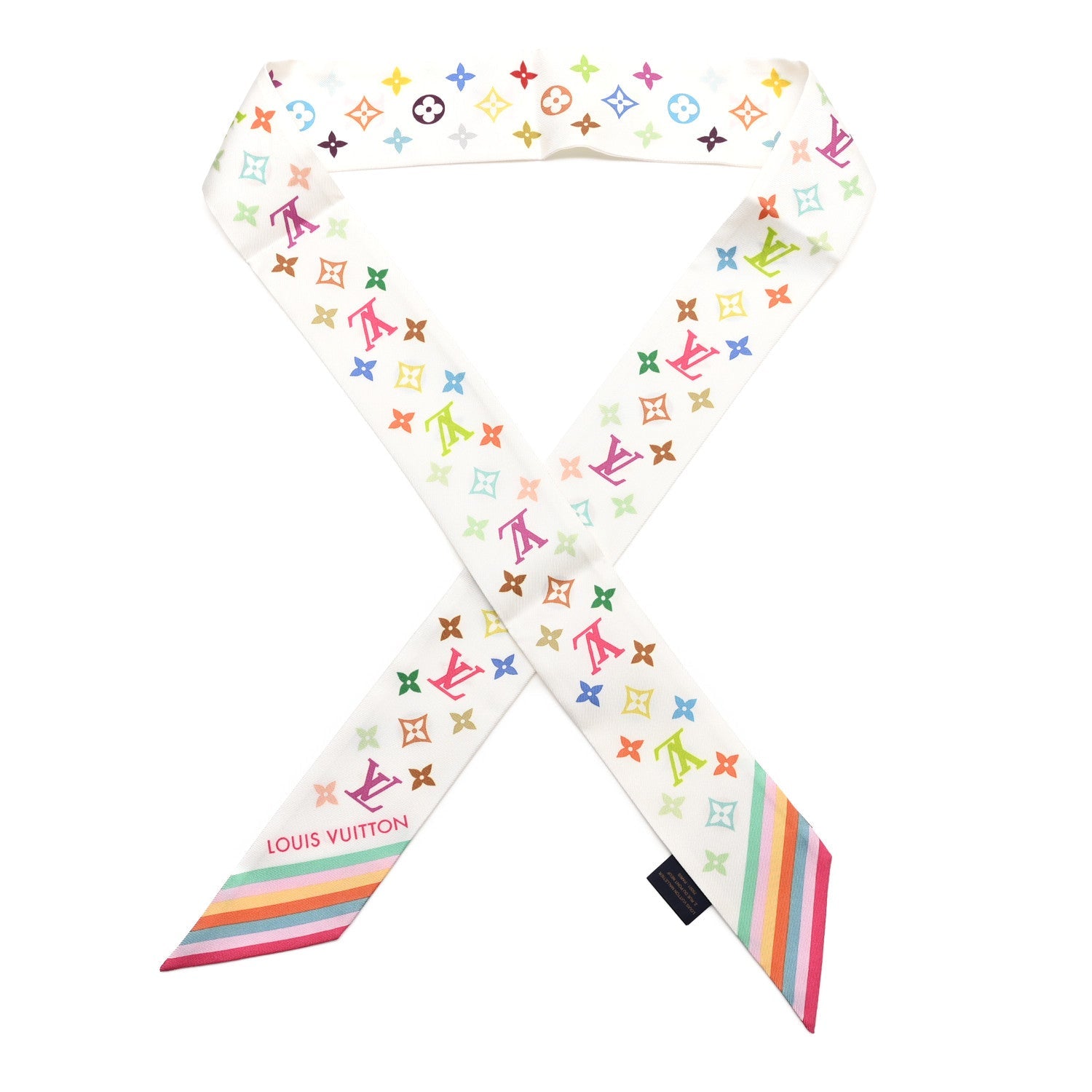 LV X TM Silk Monogram Multicolor BB Bandeau White