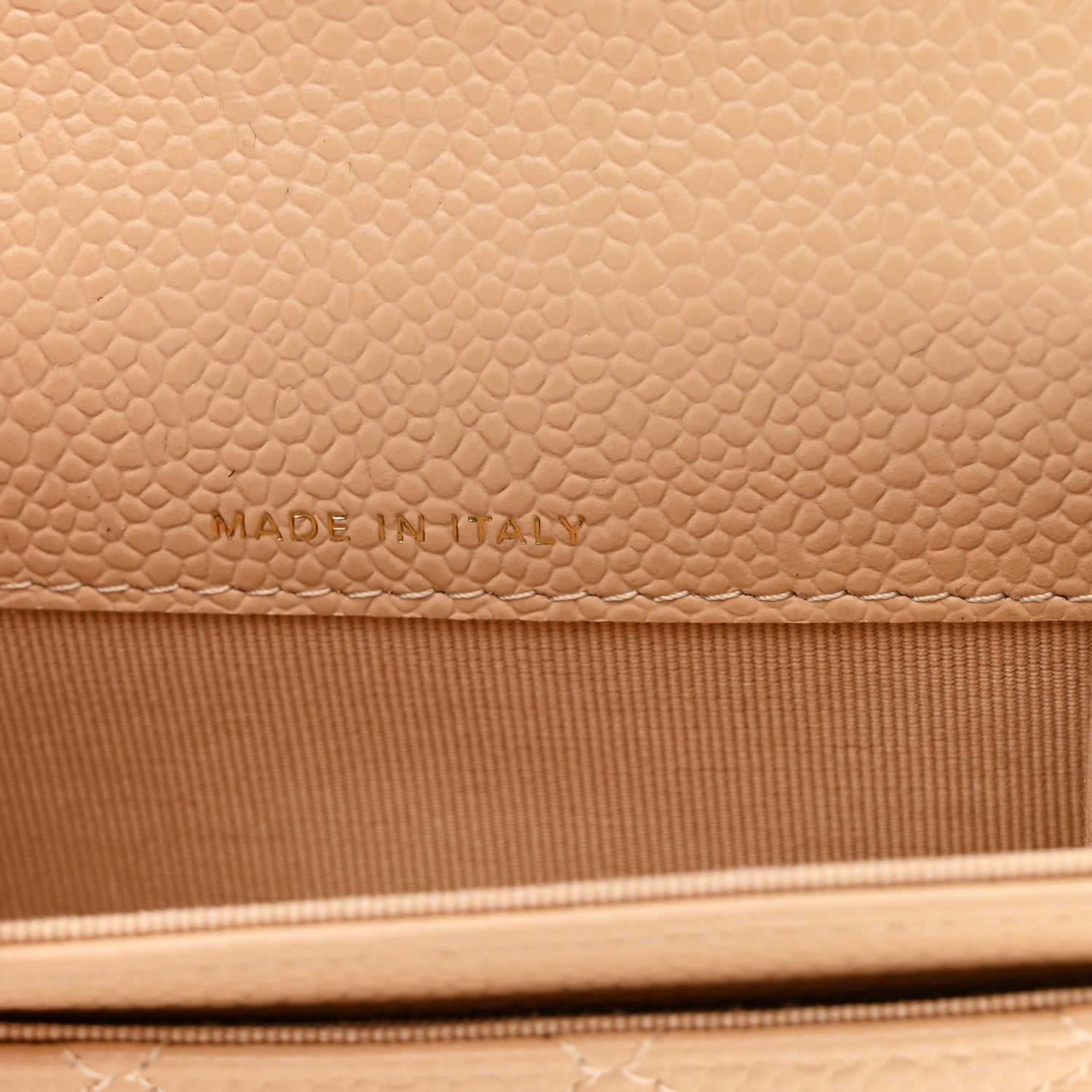 Caviar Quilted Flap Card Holder Wallet Beige