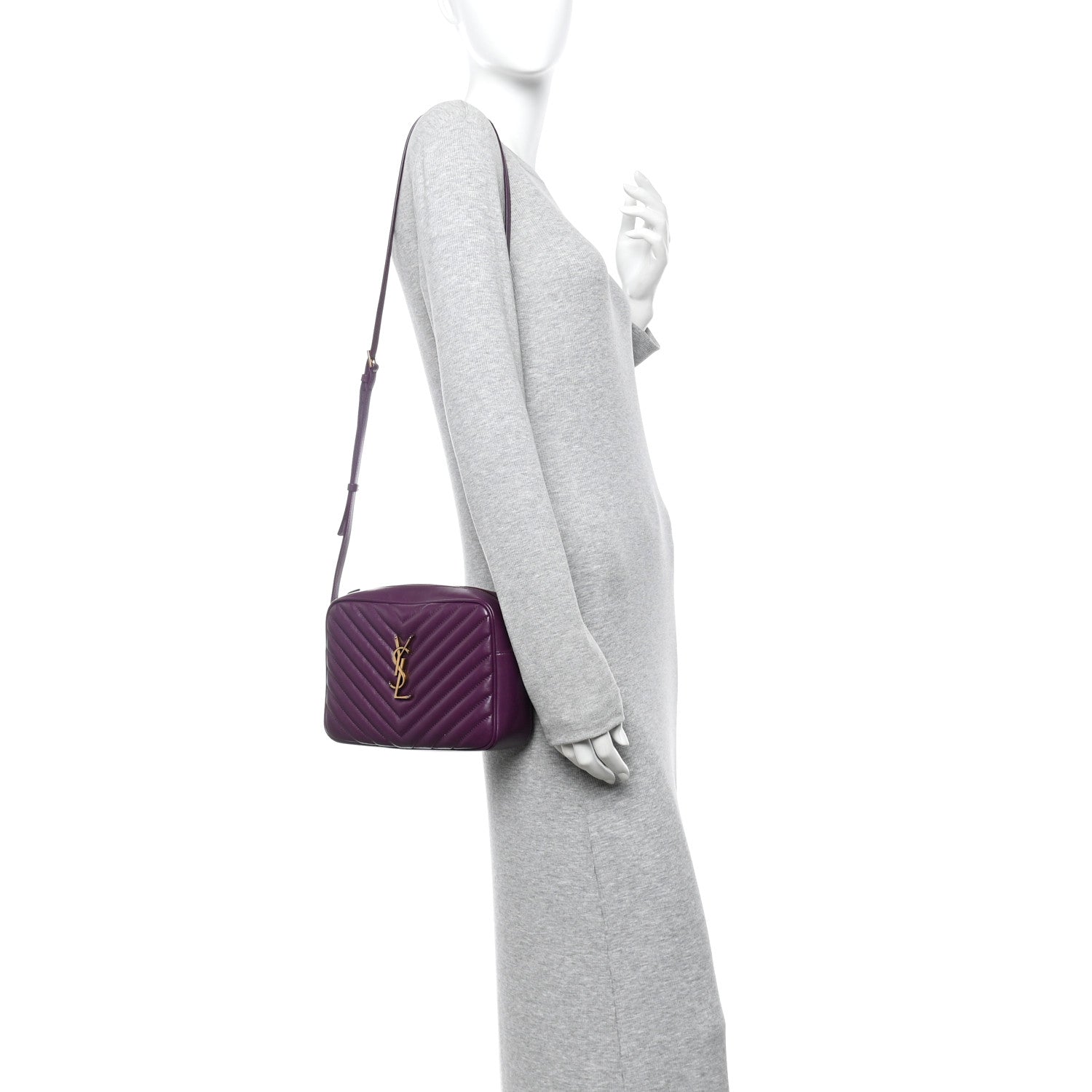 Calfskin Matelasse Monogram Lou Camera Bag Purple