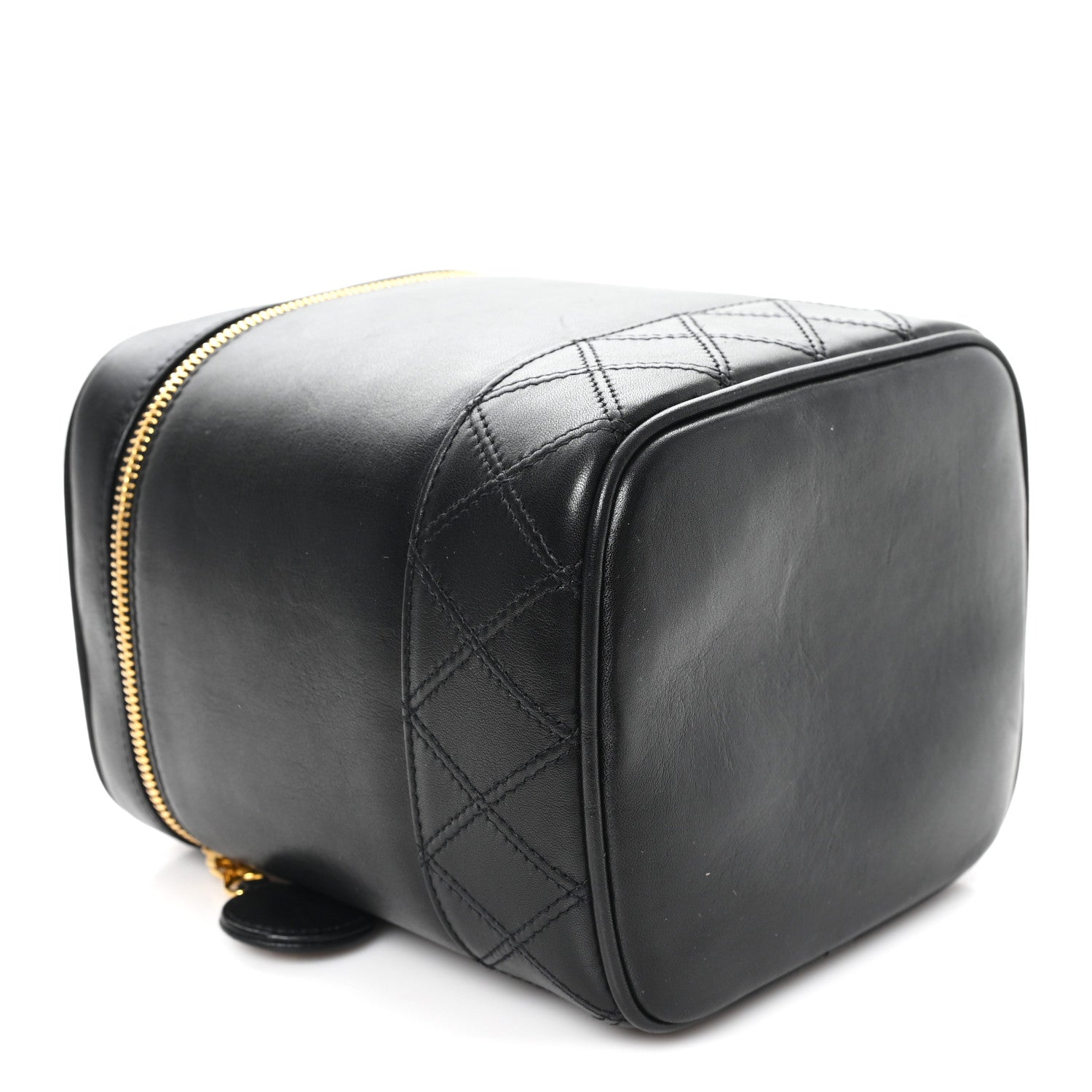 Lambskin Vanity Cosmetic Bag Black