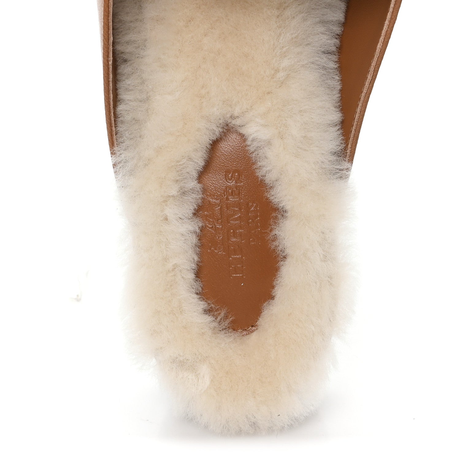 Goatskin Shearling Womens Oz Mules 40 Naturel Ecru