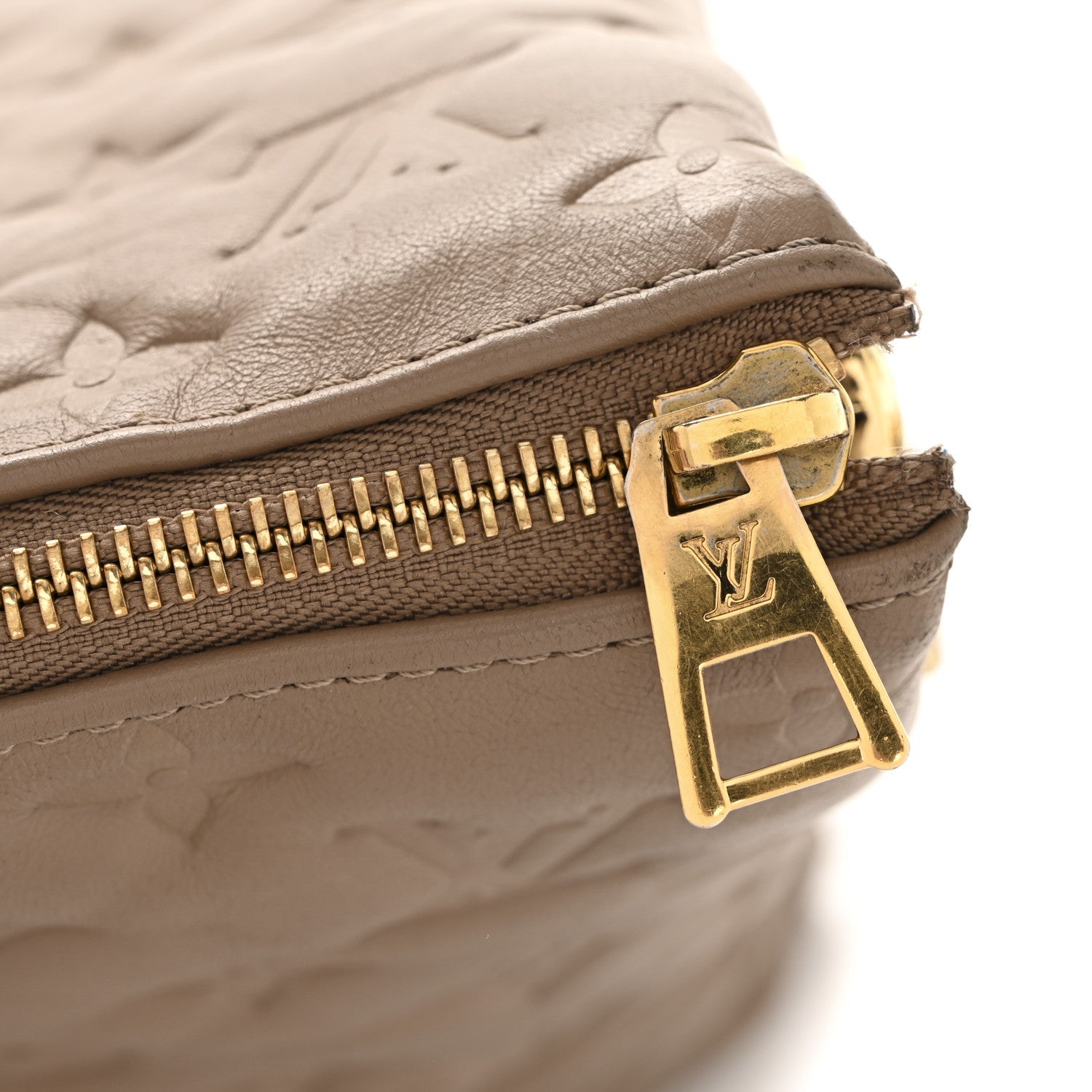 Lambskin Embossed Monogram Coussin MM Taupe