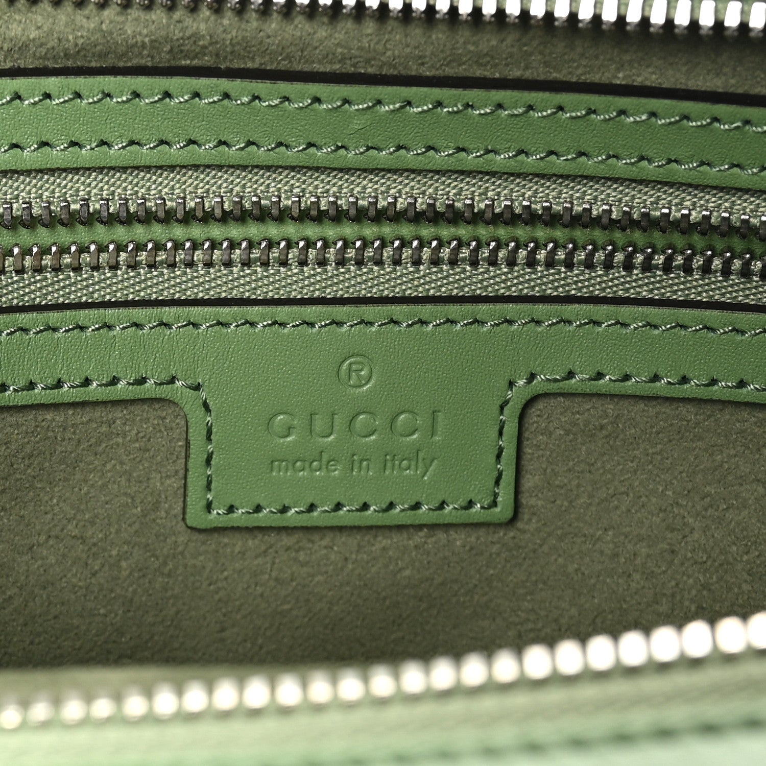 Senna Calfskin Petite GG Small Tote Bag Green Soil Grass