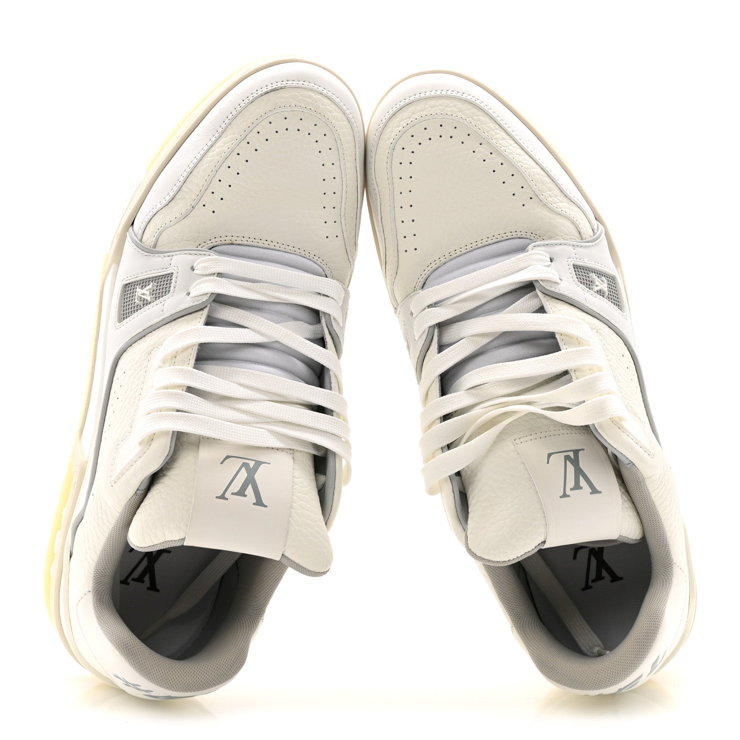 Calfskin Mens LV Trainer Sneakers 8.5 White