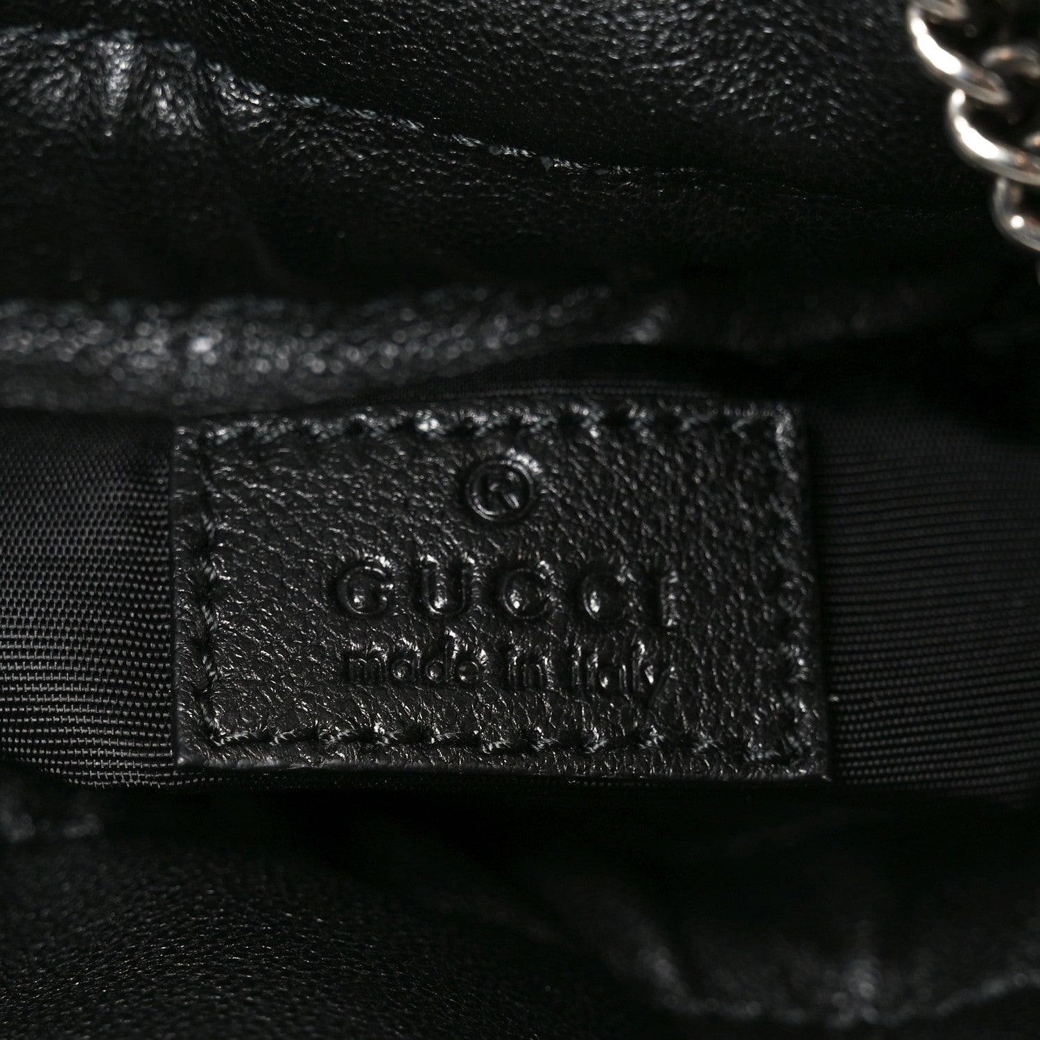 Sakai Be Green Calfskin Diagonal Stitched Mini Blondie Bucket Bag Black